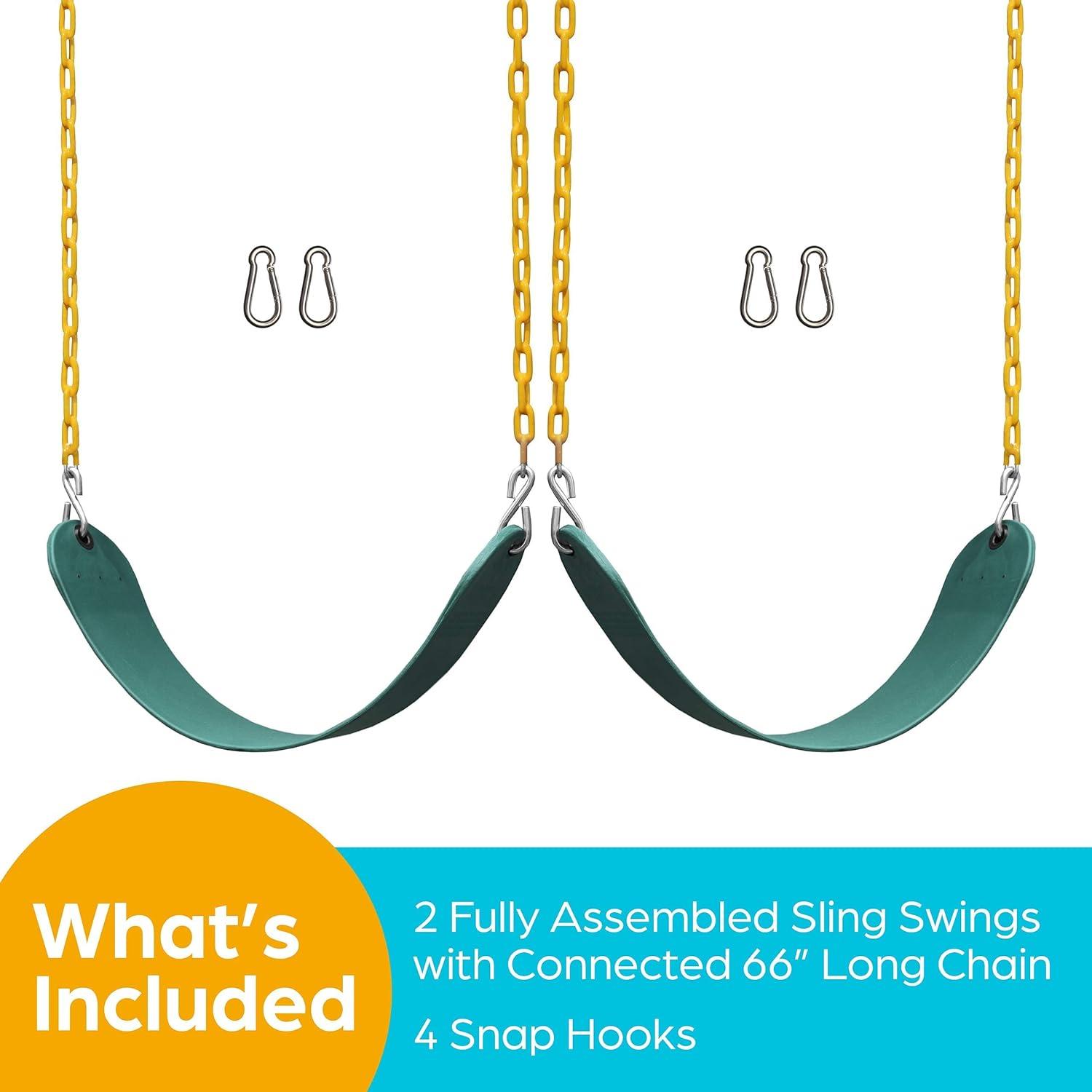 6 Piece Plastic Belt Swing with Chains and Hooks