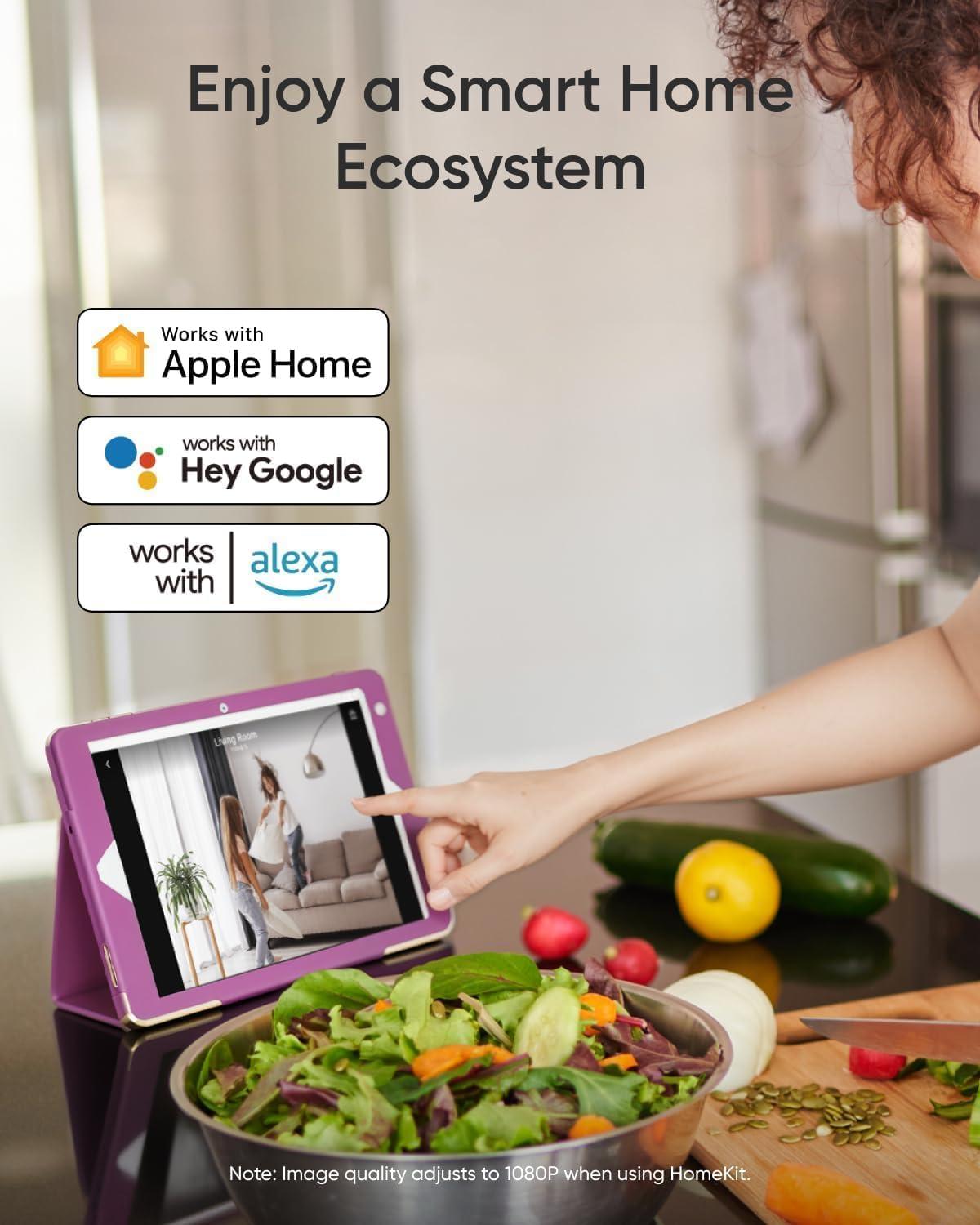 Eufy White 4K UHD Indoor Pan-Tilt Security Camera with Night Vision
