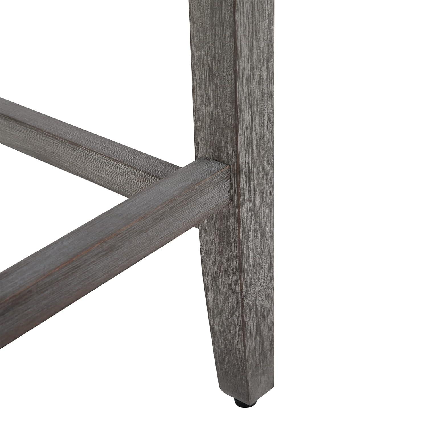 Polytrends Jameson Upholstered Polyester Gray 24 Inch Counter Stool (Set Of 2) Antique Gray/Beige Metal Foam Upholstered Foam Cabin & Lodge