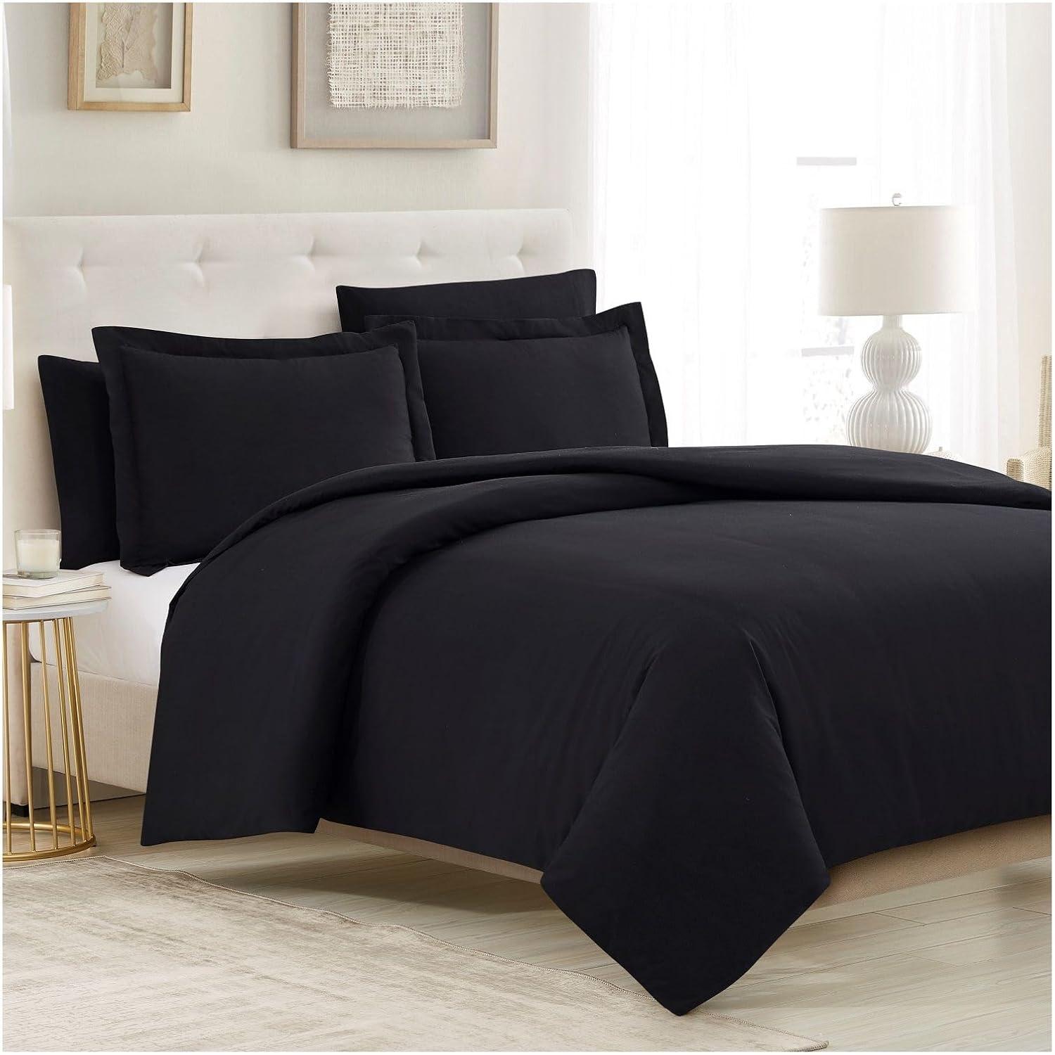 Mellanni Microfiber Duvet Cover Set, Twin, Gray, 3 Piece