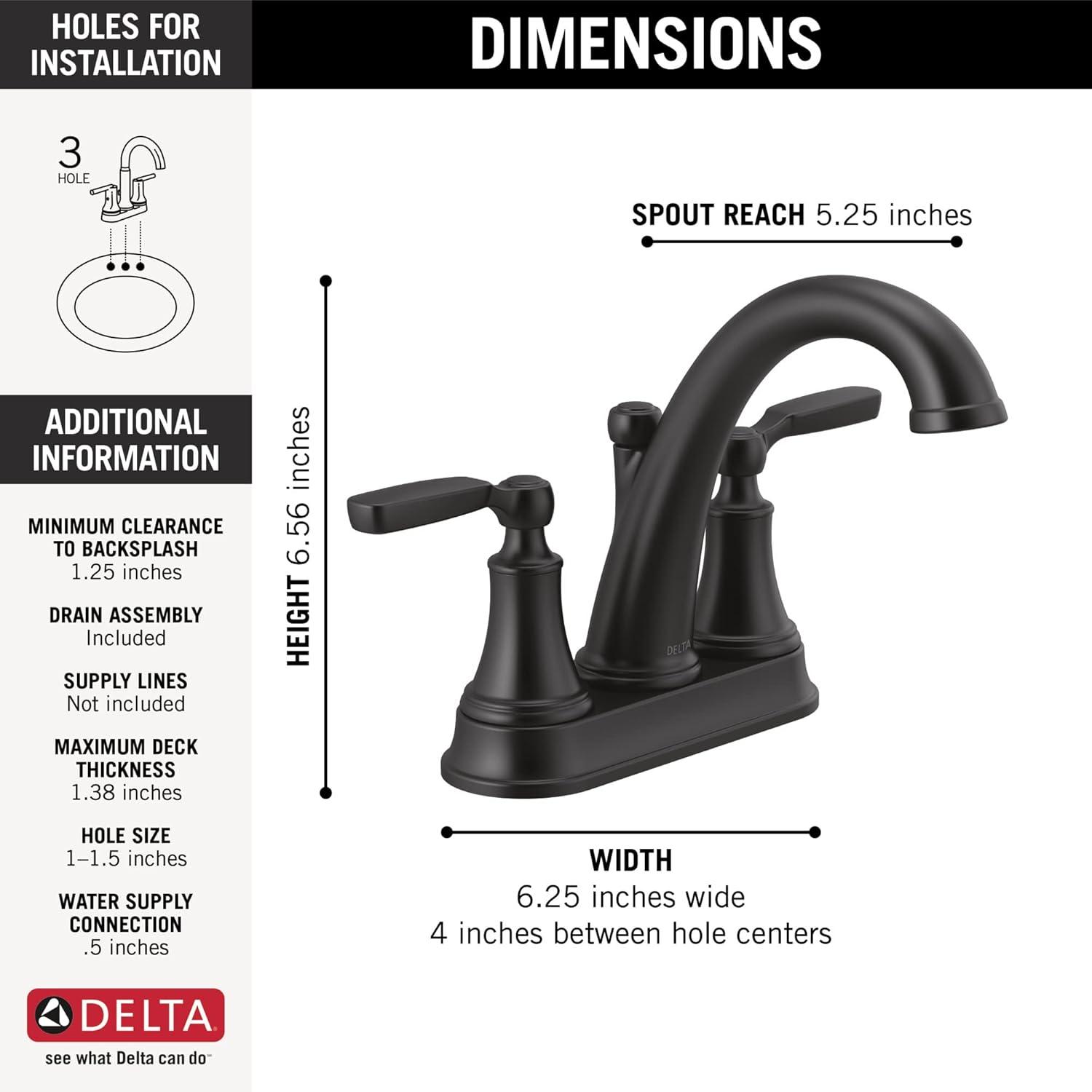 Centerset Bathroom Faucet with Drain Assembly