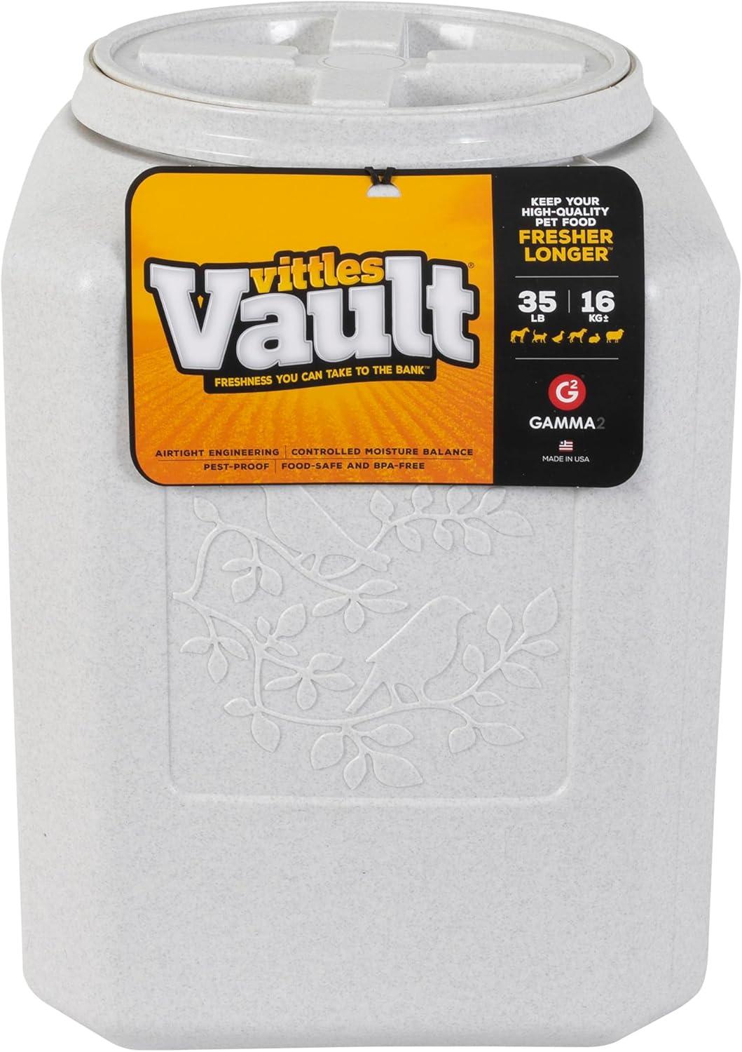 Gamma2 Vittles Vault Bird Seed Dry Pet Food Storage Container for Birds, Gray, Up To 35 Pound Capacity