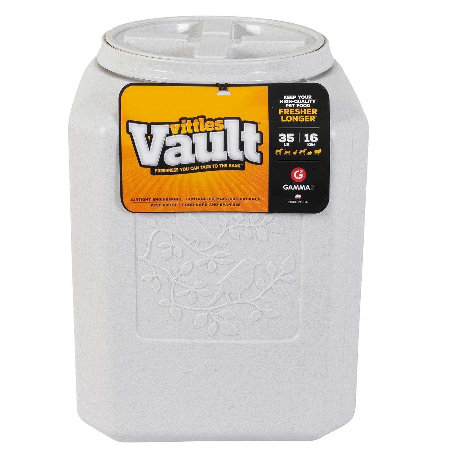 Gamma2 Vittles Vault Bird Seed Dry Pet Food Storage Container for Birds, Gray, Up To 35 Pound Capacity