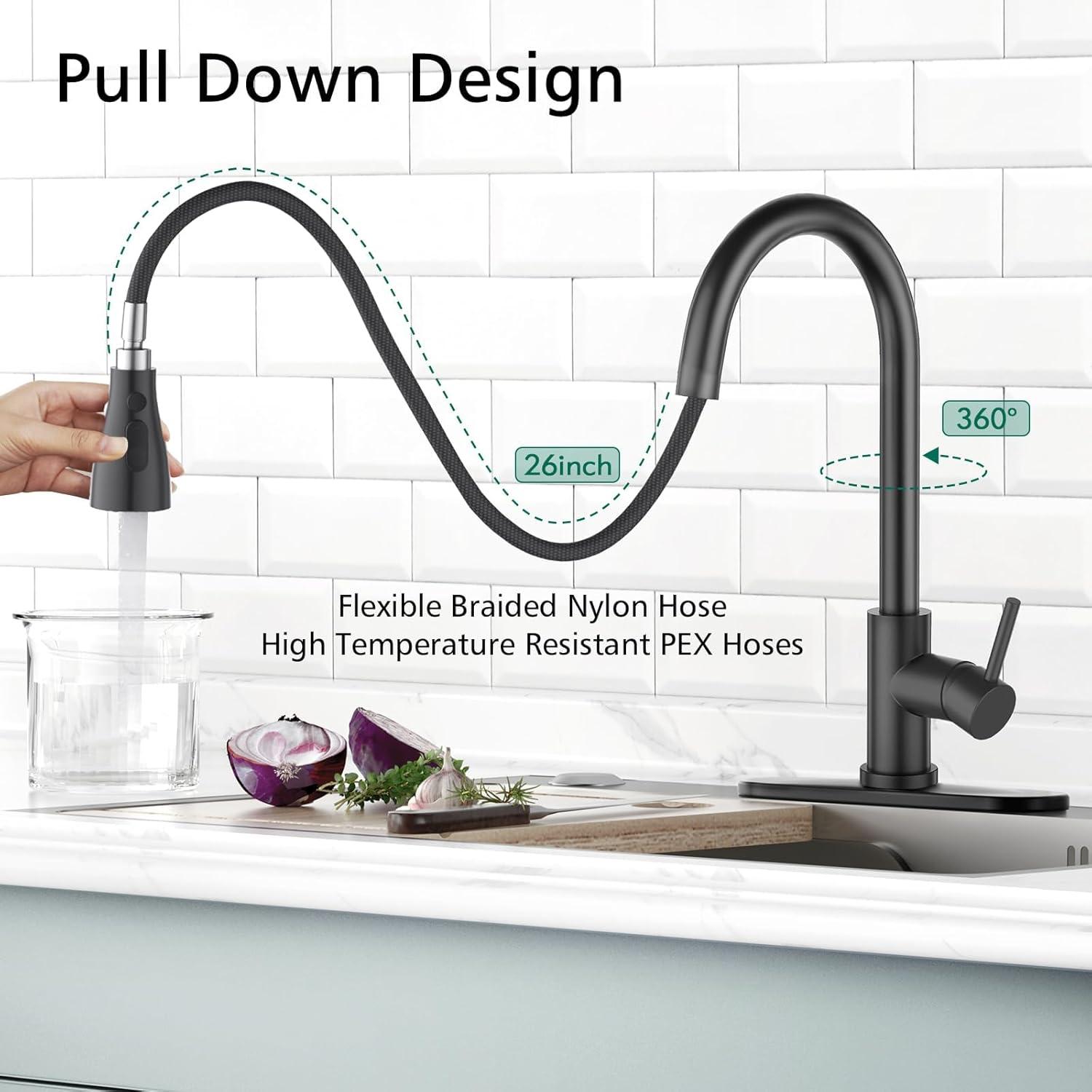 Babevy Pull Down Kitchen Faucet