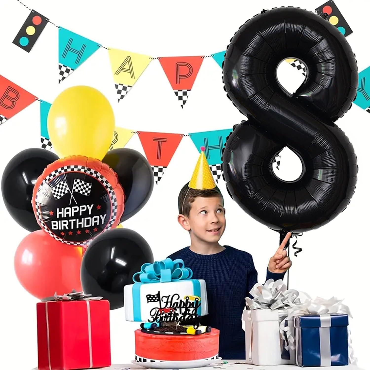 40 Inch Large Black Number 8 Balloon Extra Big Size Jumbo Digit Mylar Foil Helium Balloons for Birthday Party Celebration Decorations Graduations Wedding Anniversary Baby Shower Supplies Photo Shoot