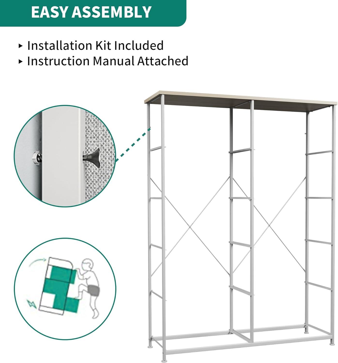 Gray 10-Drawer Fabric Storage Tower with Wooden Top