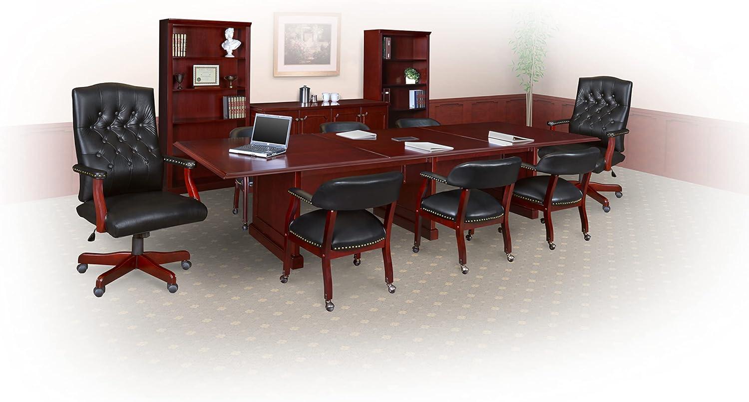 Ivy League Captain Chair & Casters - Black Vinyl