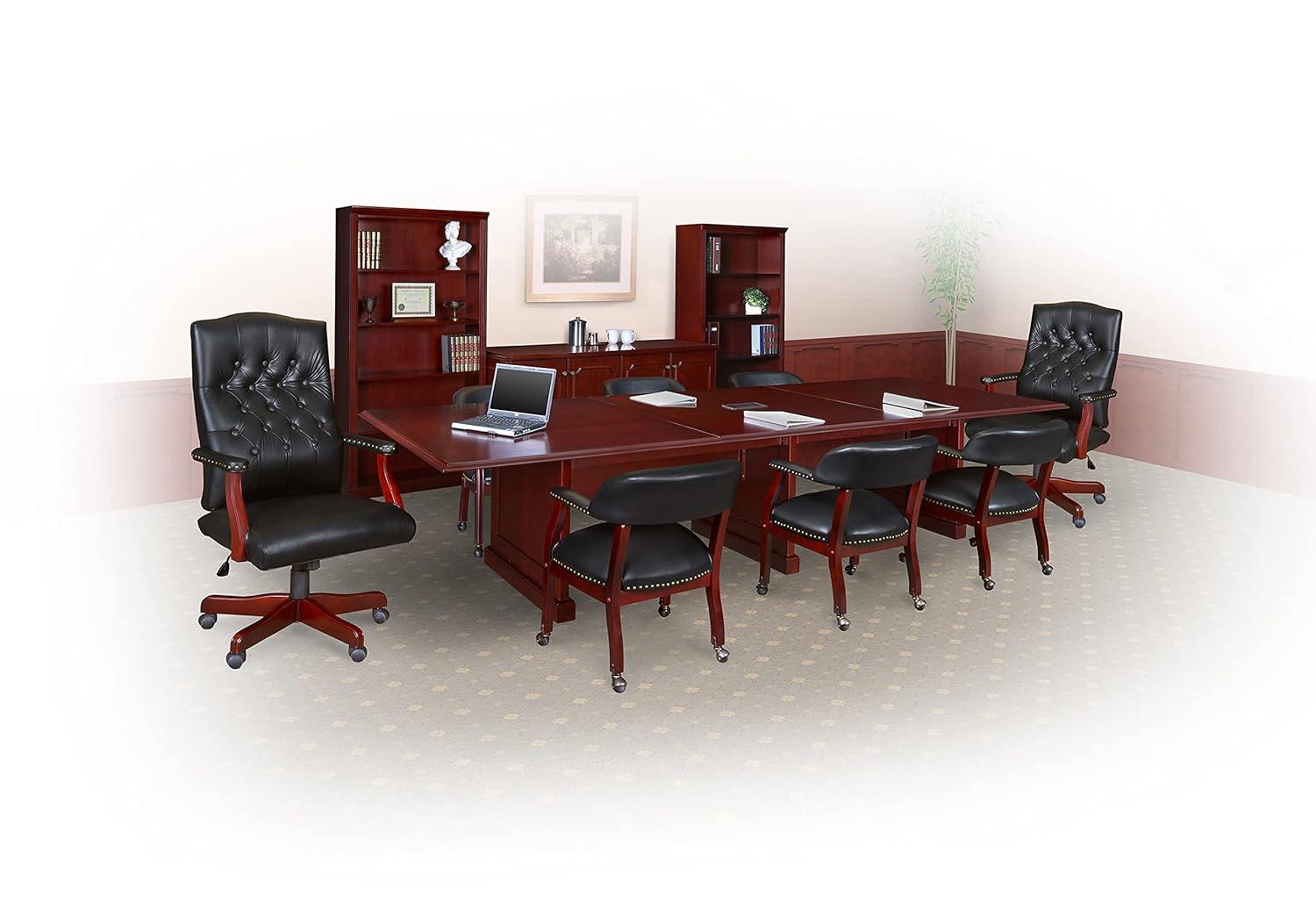Ivy League Captain Chair & Casters - Black Vinyl
