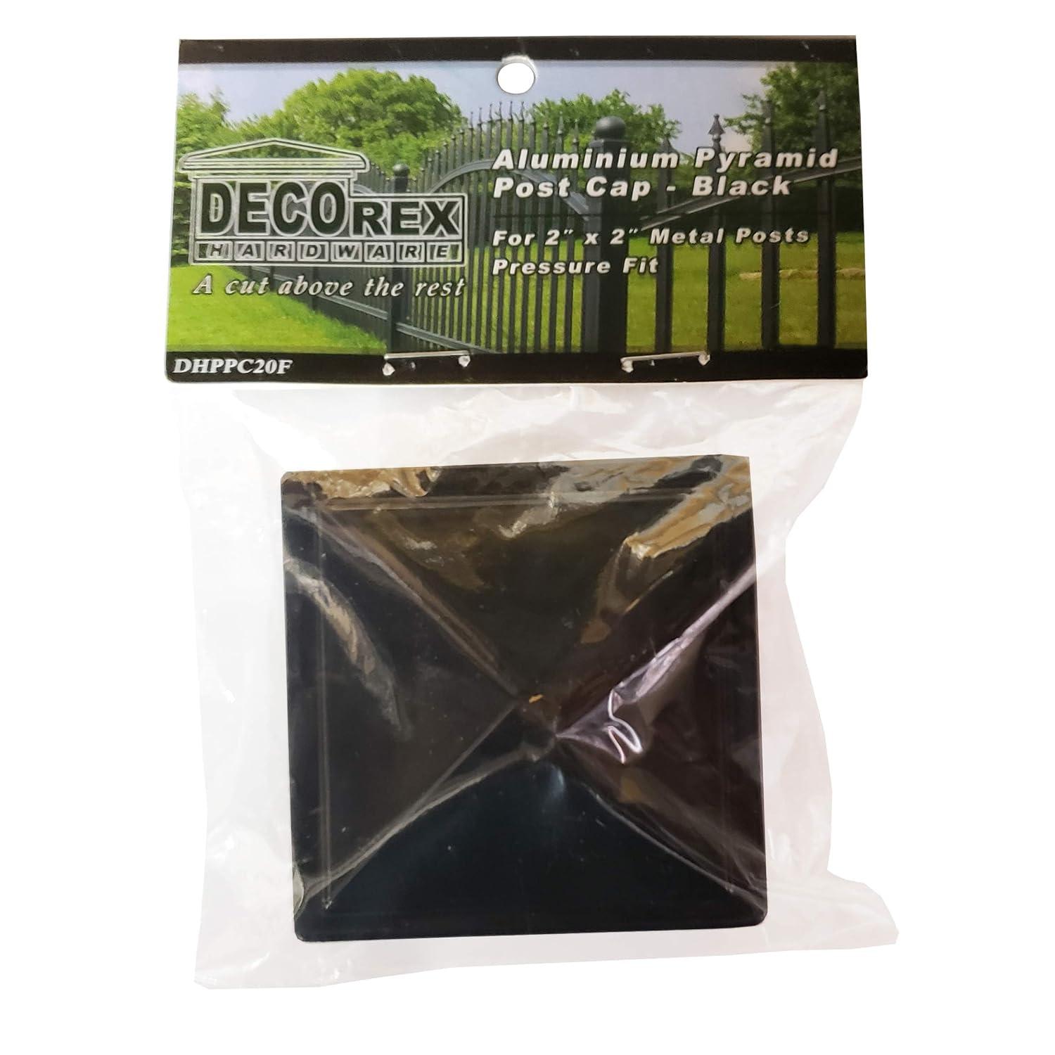 2" x 2" Aluminium Pyramid Post Cap for Metal Posts - Pressure Fit - Black (DHPPC20F)