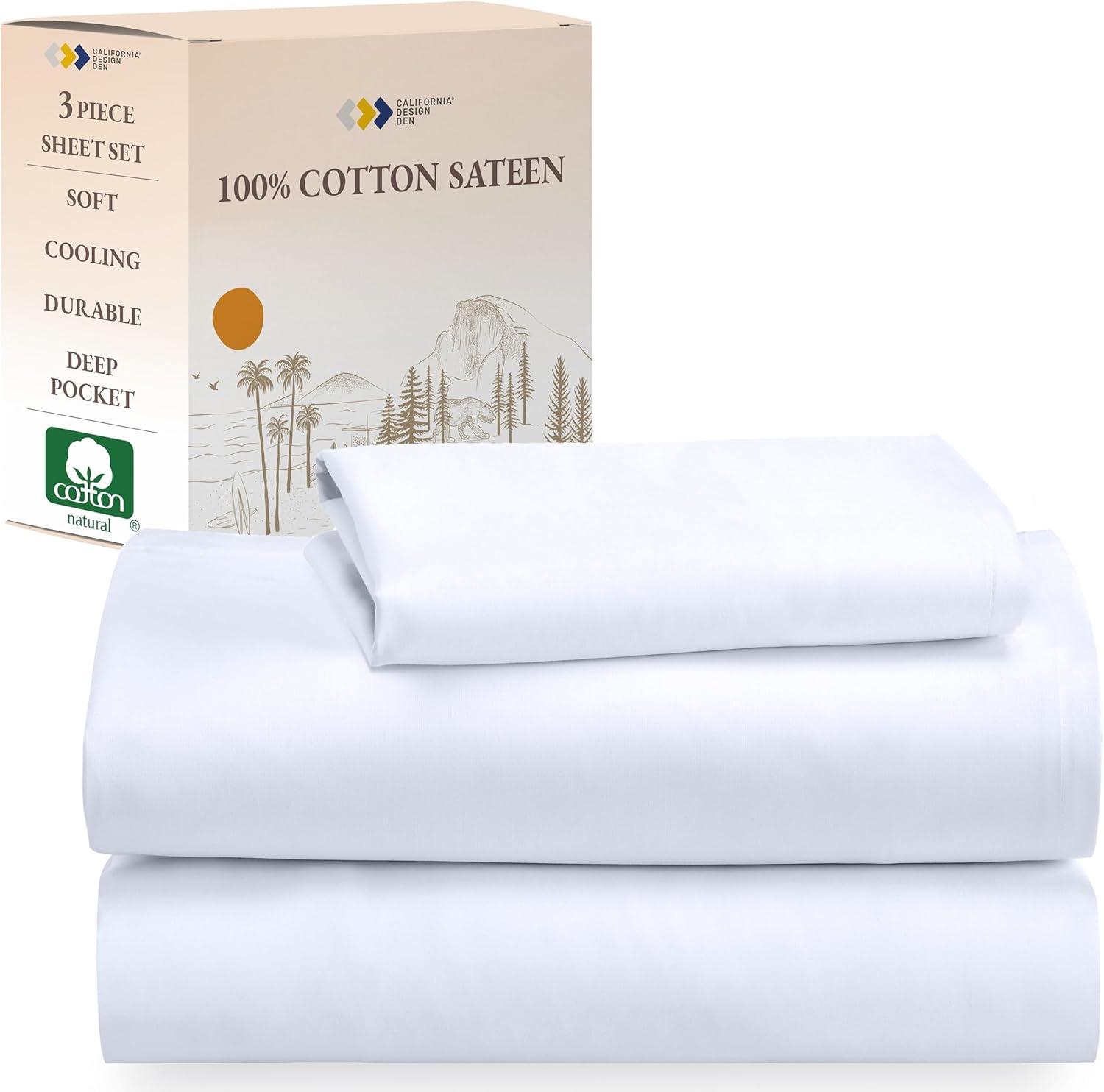 California King Bright White Microfiber Deep Pocket Sheet Set