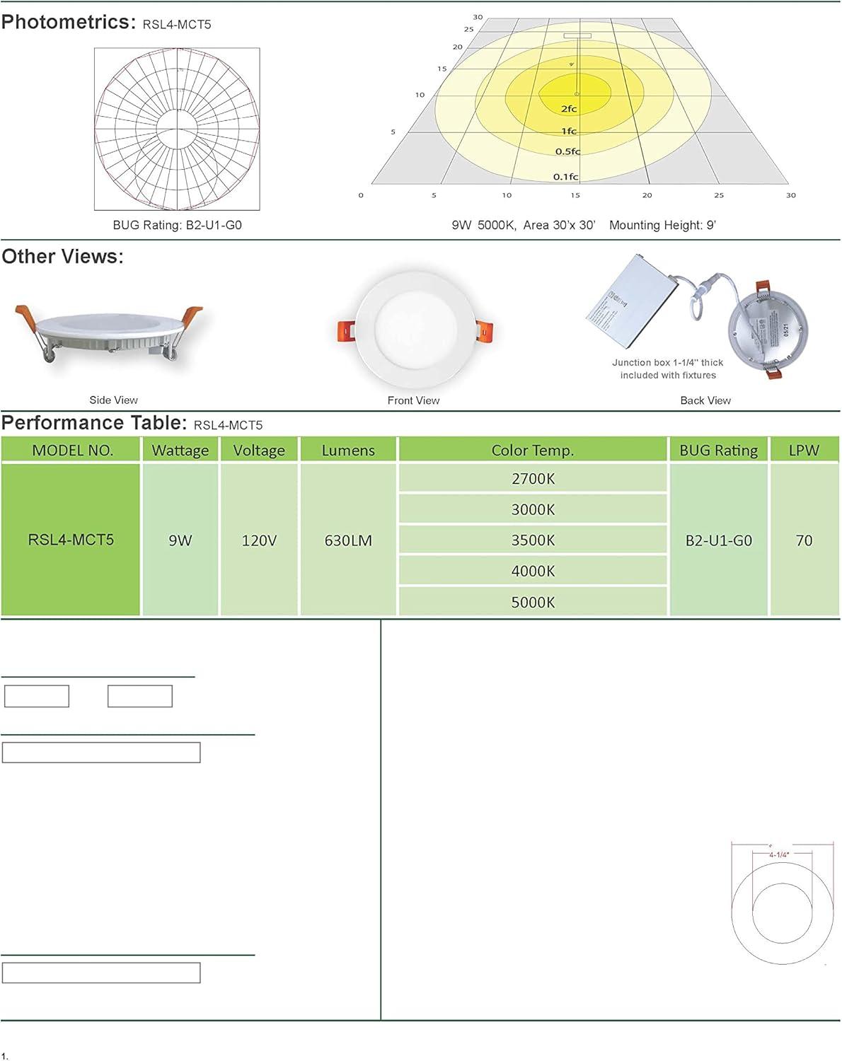 White Aluminum 4" LED Ultra Slim Recessed Light