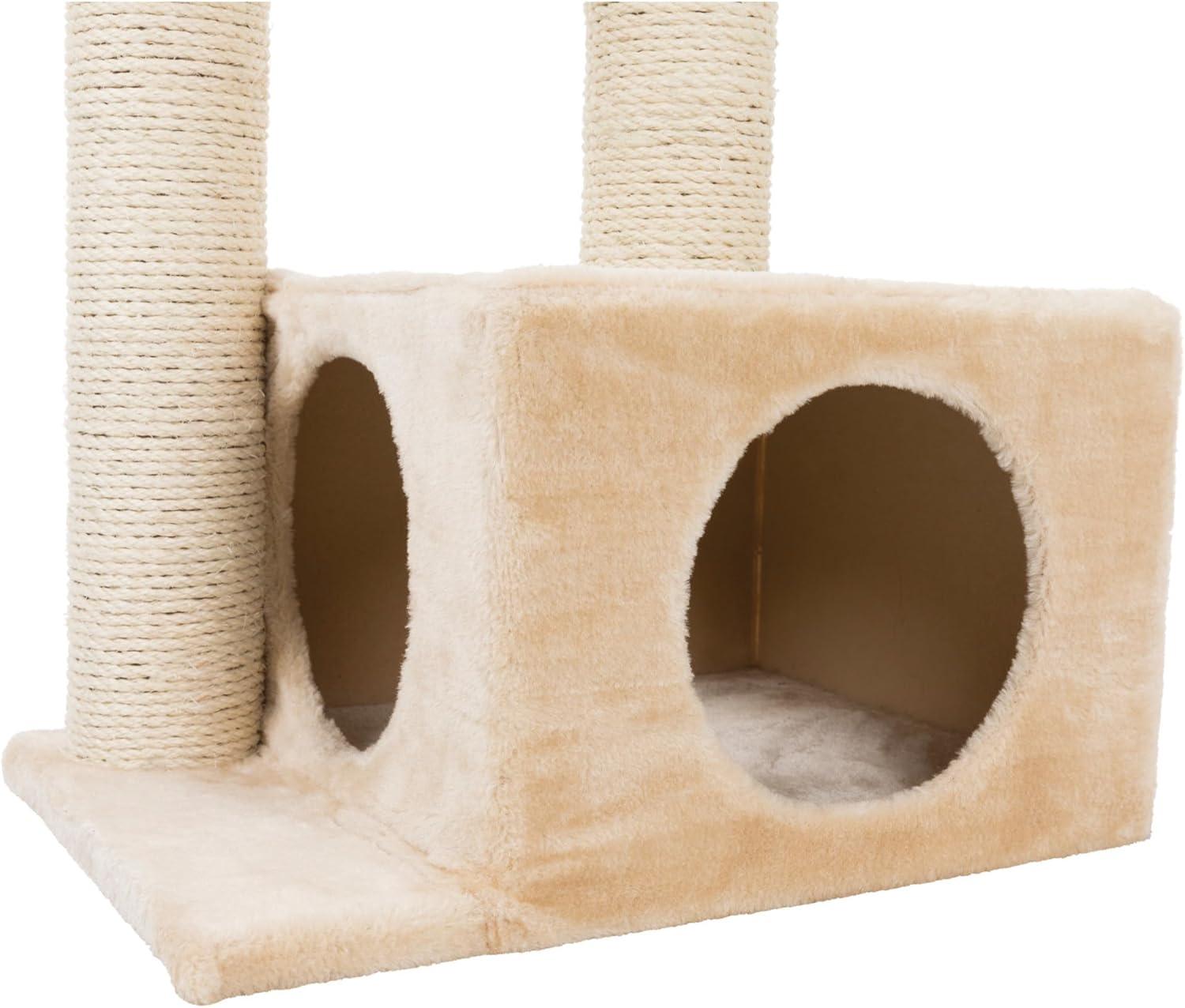TRIXIE Valencia Plush & Sisal 3-Level 28" Cat Tree with Scratching Posts & Condo, Beige