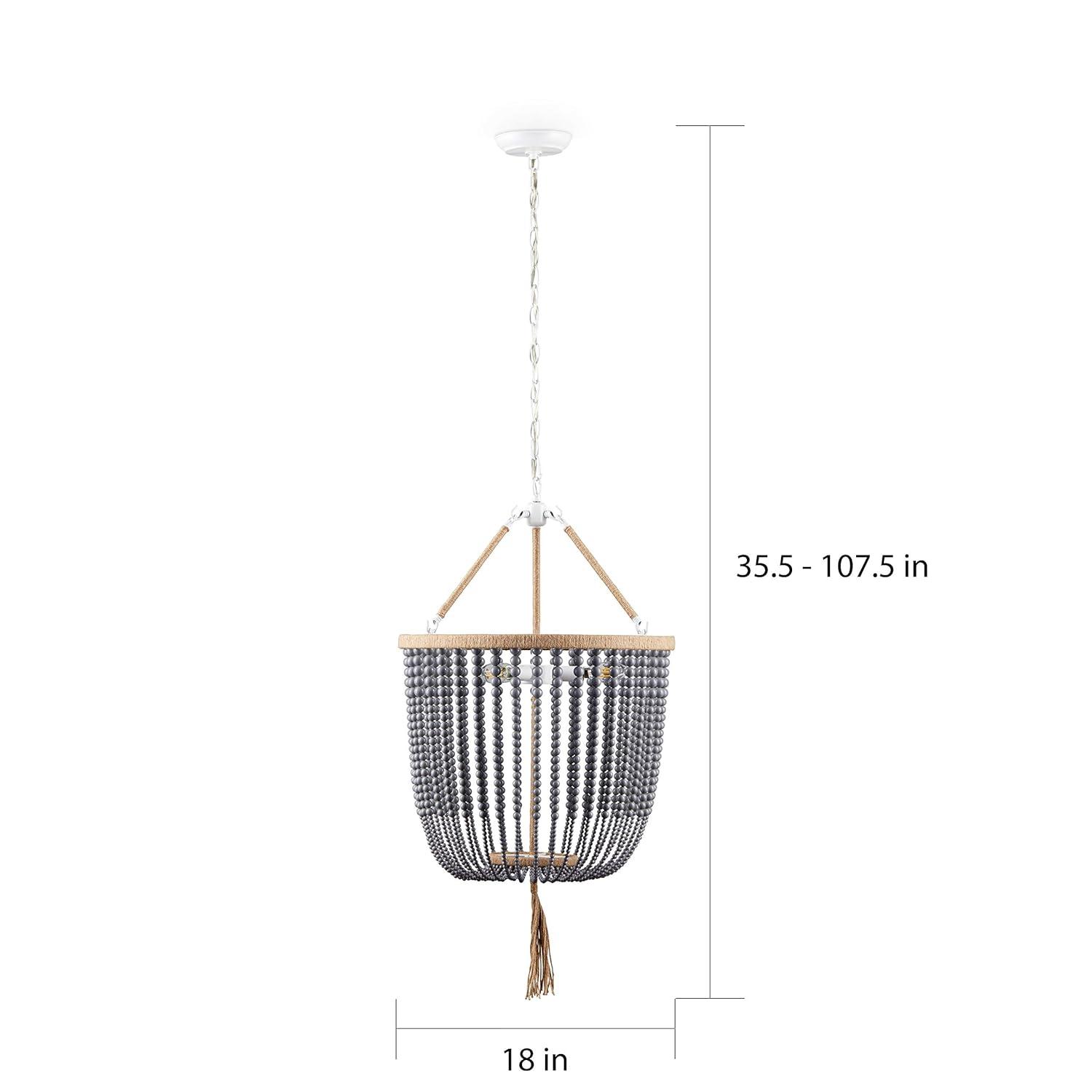 Angie Beads Pendant Lamp - LIT4476 - Grey - Safavieh