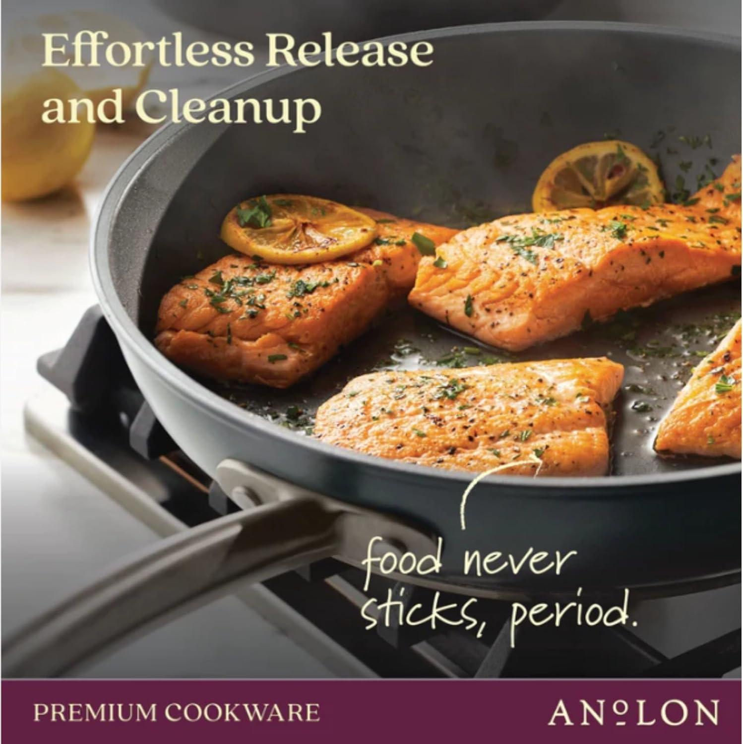 Anolon Accolade 12.25" Forged Hard-Anodized Nonstick Frying Pan with Lid