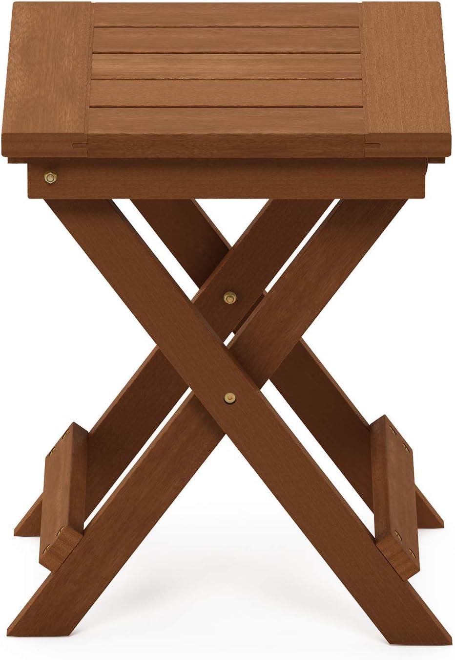 Furinno Tioman Hardwood Adirondack Folding Table in Teak Oil