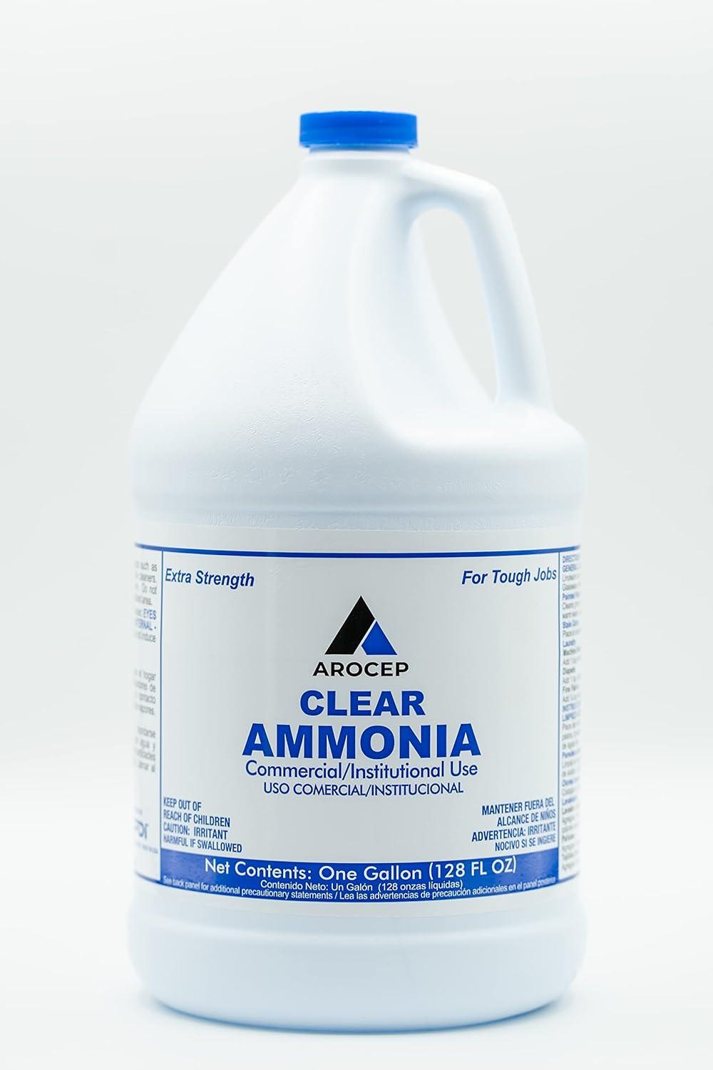 Clear Ammonia Cleaner Liquid, 1 Gallon, Multipurpose, Multi-Surface Cleaning Solution