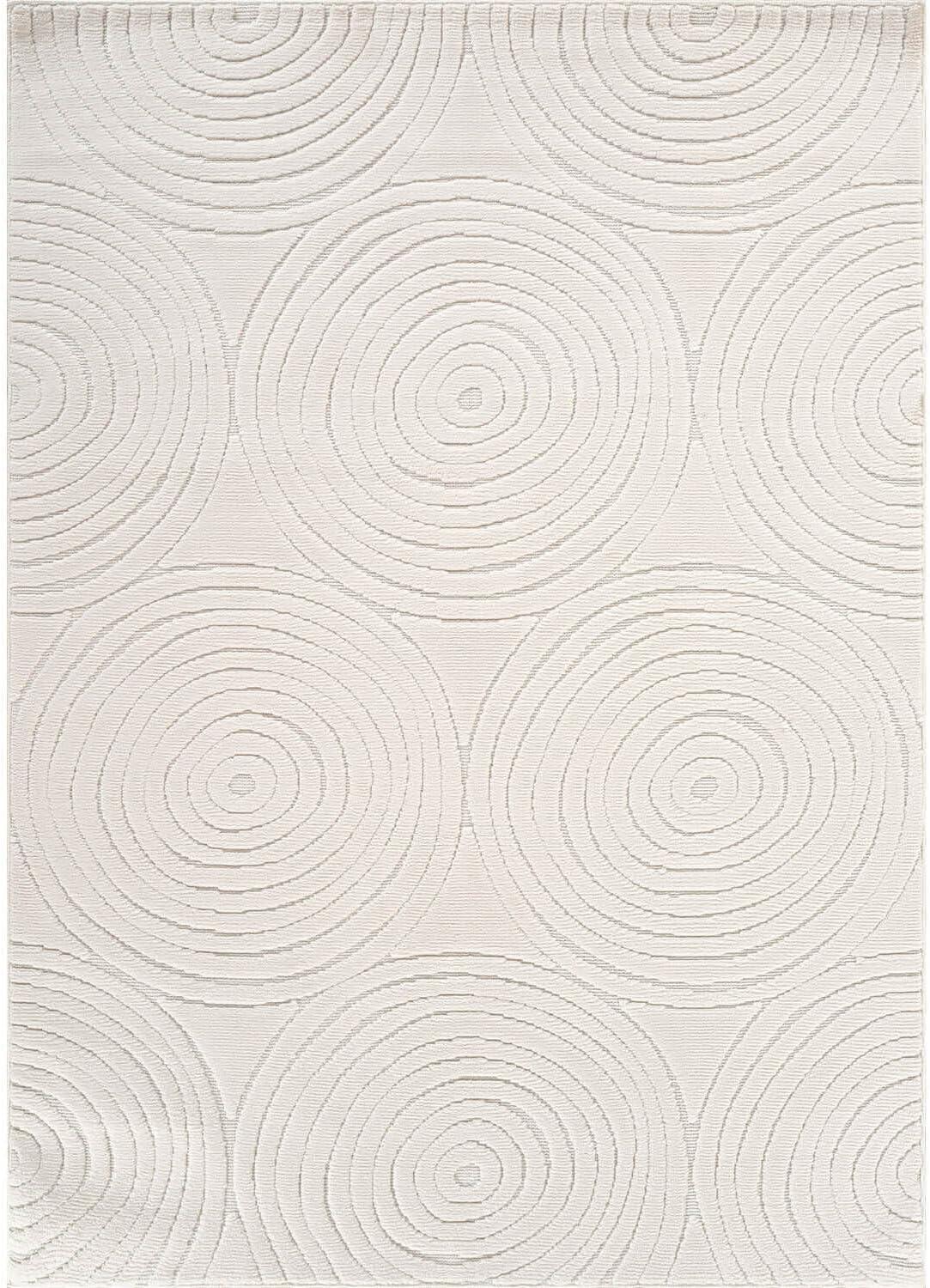 Cloudy Touch White 5 x 7 ft. Circular Indoor Area Rug