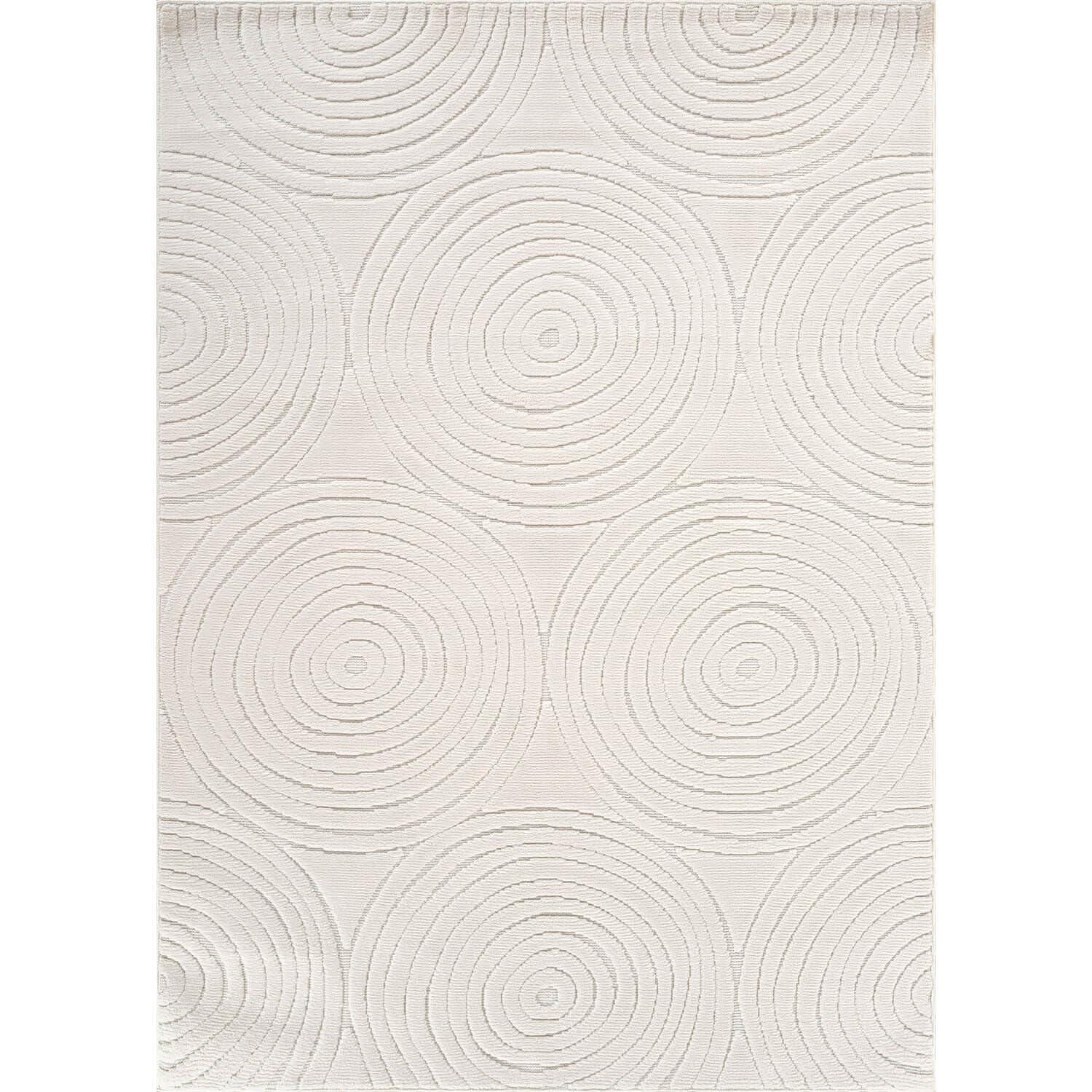 Cloudy Touch White 5 x 7 ft. Circular Indoor Area Rug