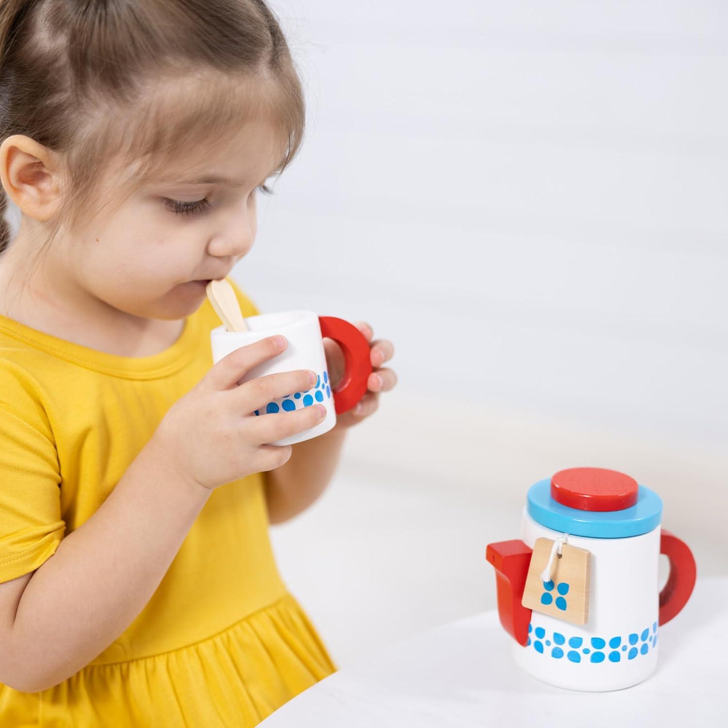 Melissa & Doug 22 Piece Wooden Steep and Serve Tea Set