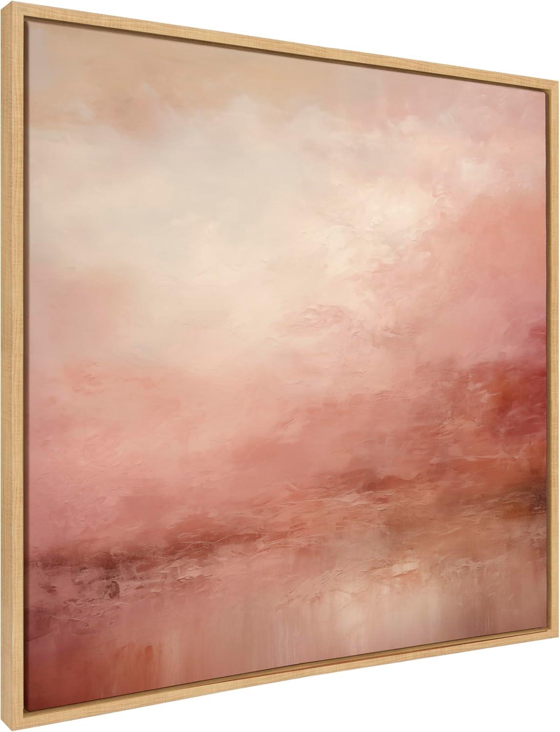 Kate & Laurel All Things Decor 30"x30" Tonal Abstract Pink Peach Framed Canvas by The Creative Bunch Studio Natural