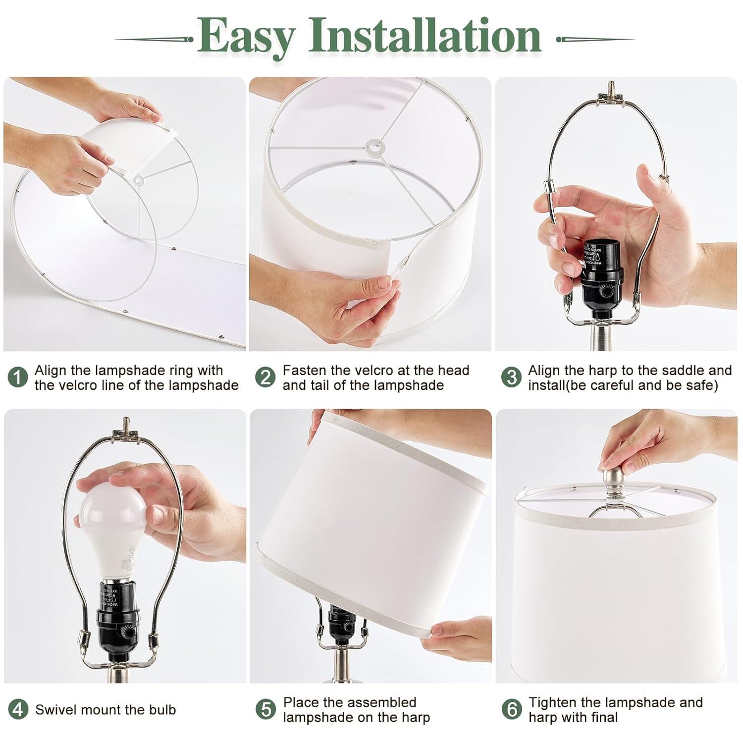 Ebern Designs Sighwarth 21" Ceramic Table Lamp for Bedroom 3-Color Temperature Modern Desk Lamps for Nightstand Living Room Bedside Lamp End Table Lamps (Set of 2)