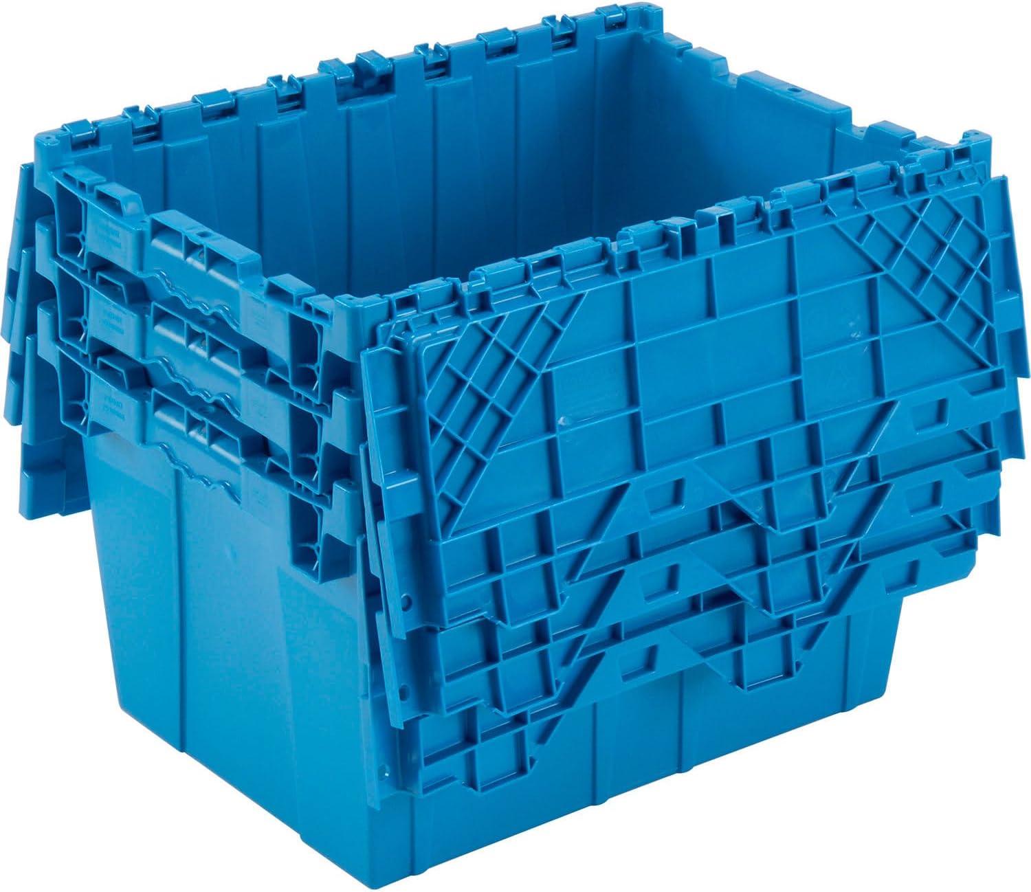 Blue Heavy Duty Plastic Storage Container with Hinged Lid