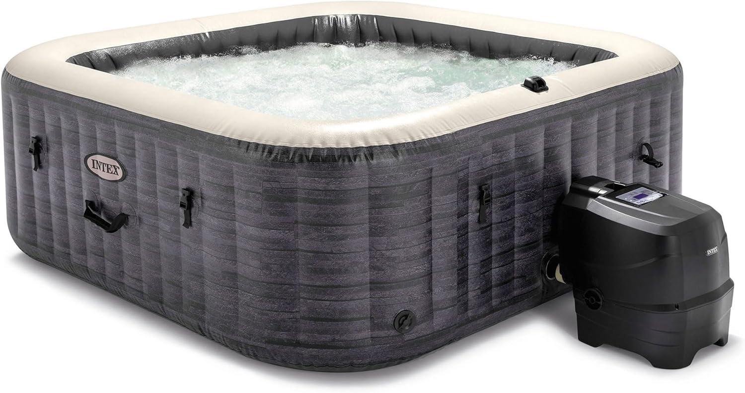 Intex Intex 120 Volt 6 Person - Person 140 - Jet Vinyl Square Inflatable Hot Tub in Gray