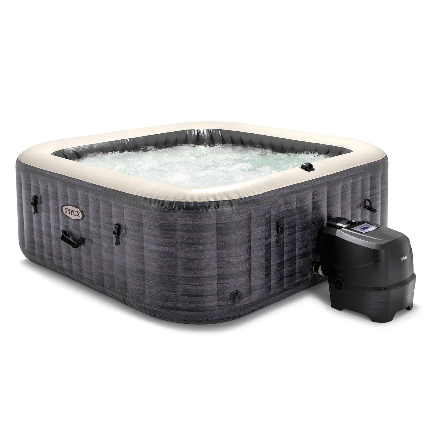 Intex Intex 120 Volt 6 Person - Person 140 - Jet Vinyl Square Inflatable Hot Tub in Gray