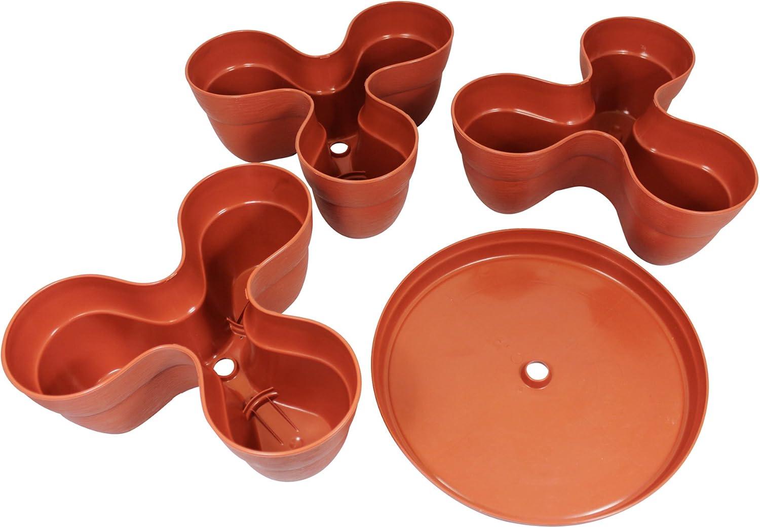 Bloomers Stackable Flower Tower Planter â Holds up to 9 Plants â Great Both Indoors and Outdoors â Terracotta