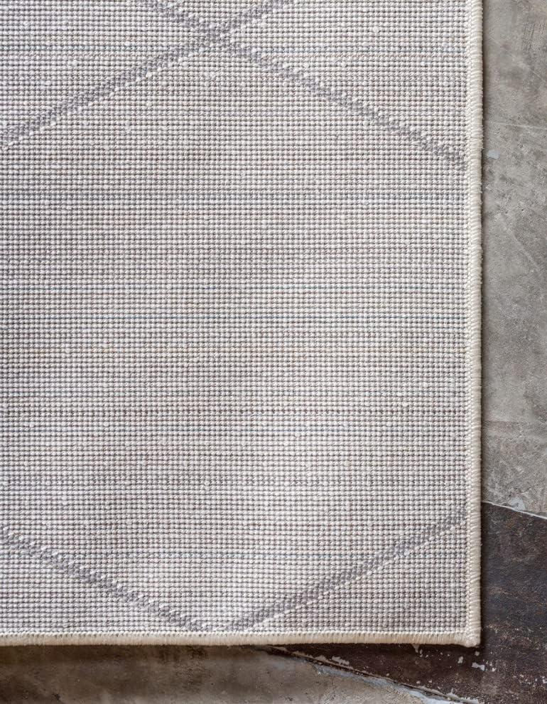 Unique Loom 8' 0 x 11' 0 Trellis Frieze Geometric Ivory Area Rug