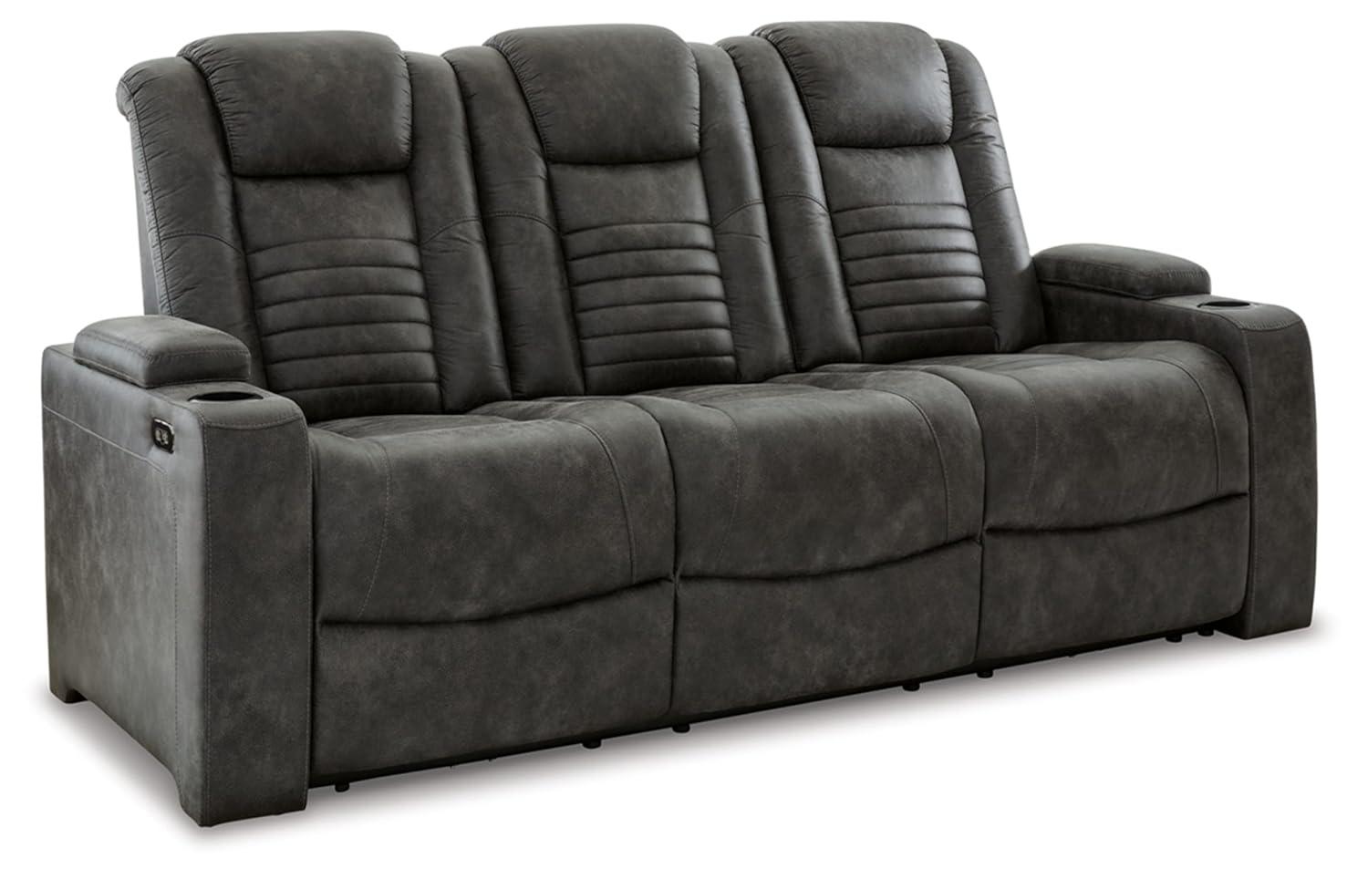 Soundcheck 83" Faux Leather Square Arm Reclining Sofa
