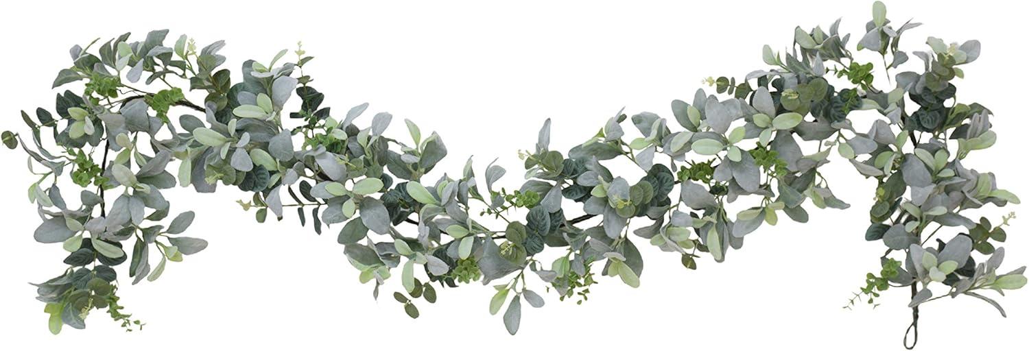Puleo International 72'' in. Faux Lambs Ear Garland