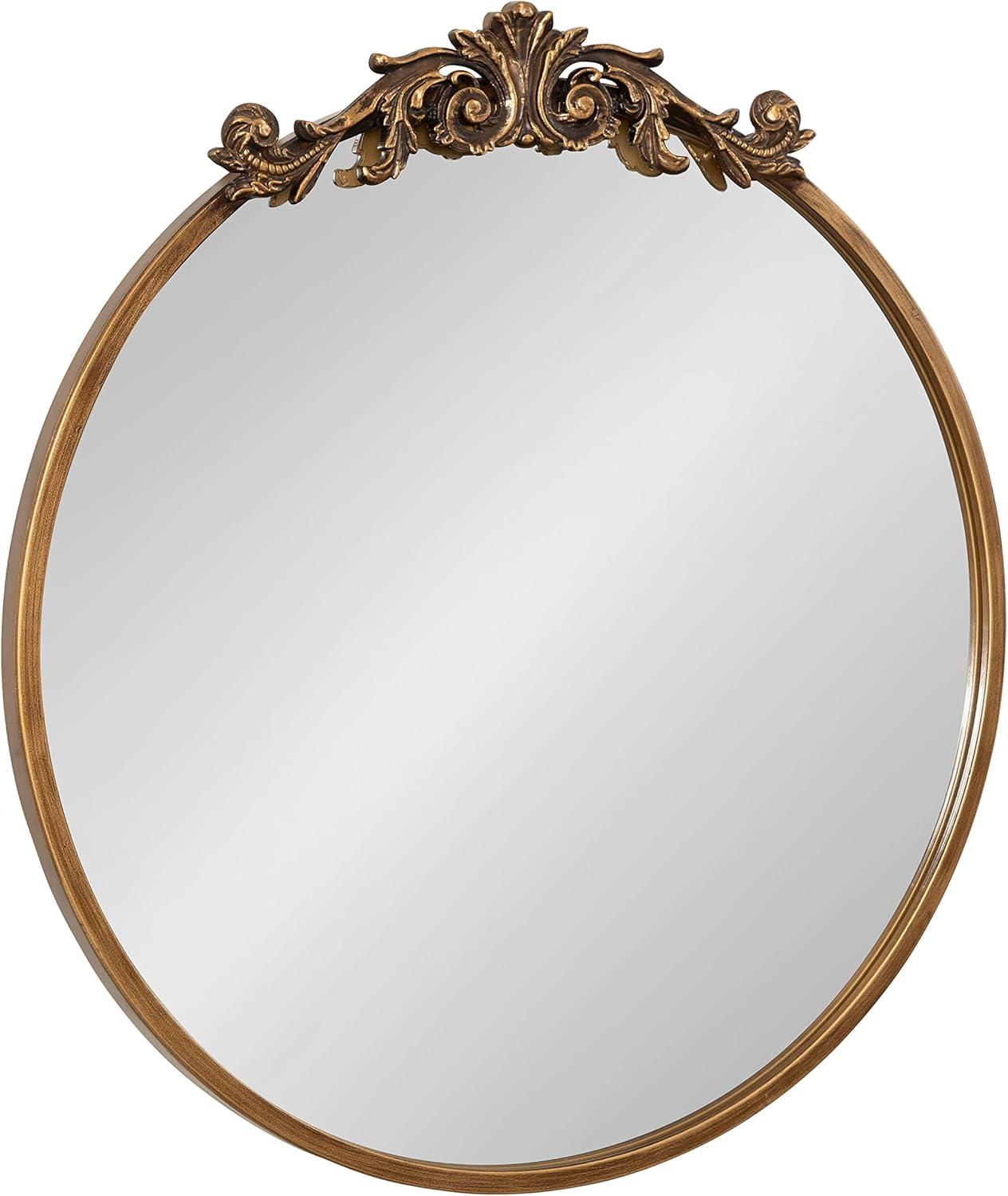 Kate and Laurel Arendahl Metal Round Mirror, 24" Diameter, Gold