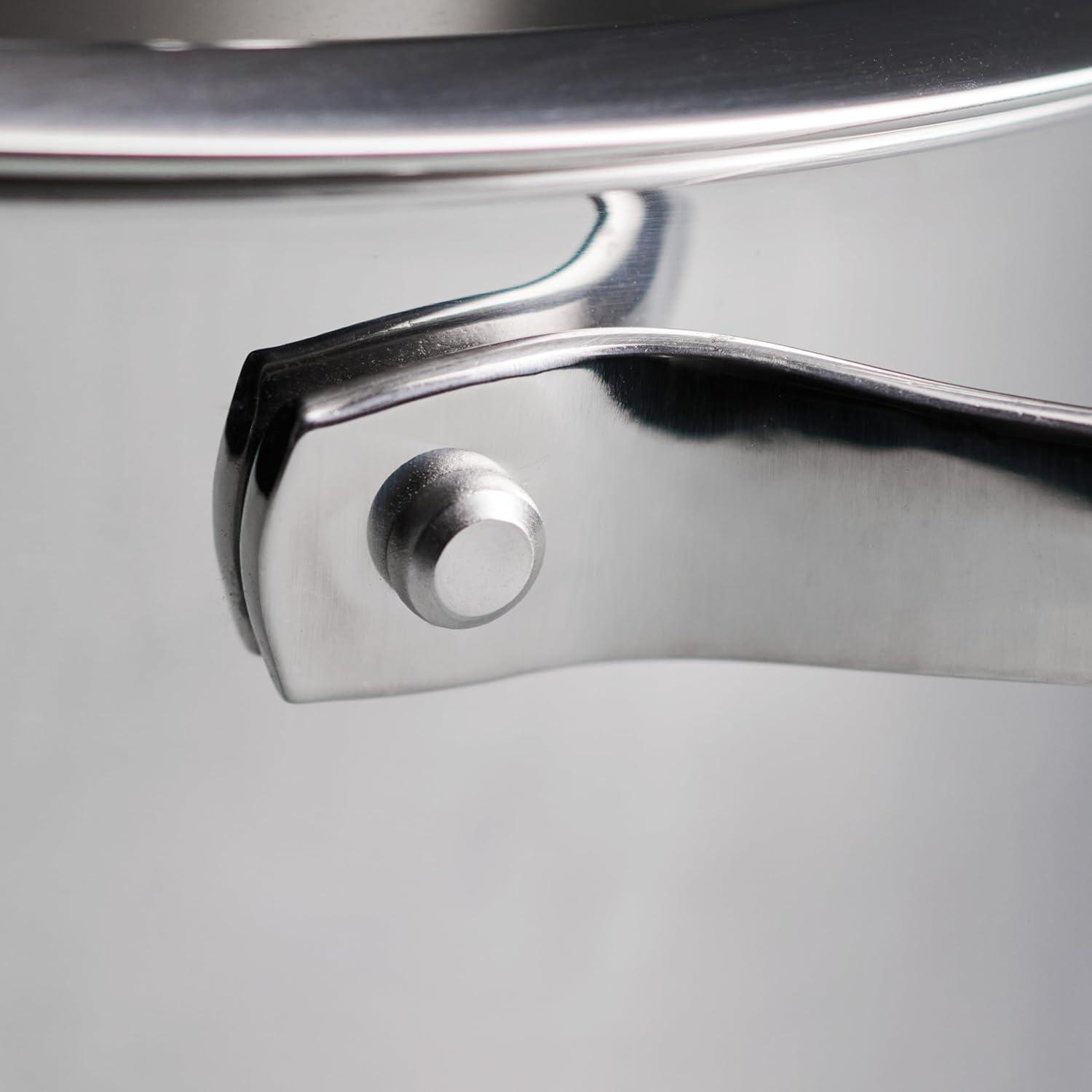 Tramontina Tramontina Tempo Tri-Ply Base Stainless Steel 6-Quart Braiser Pan with Glass Lid, Induction-Ready, Oven-Safe, Dishwasher-Safe