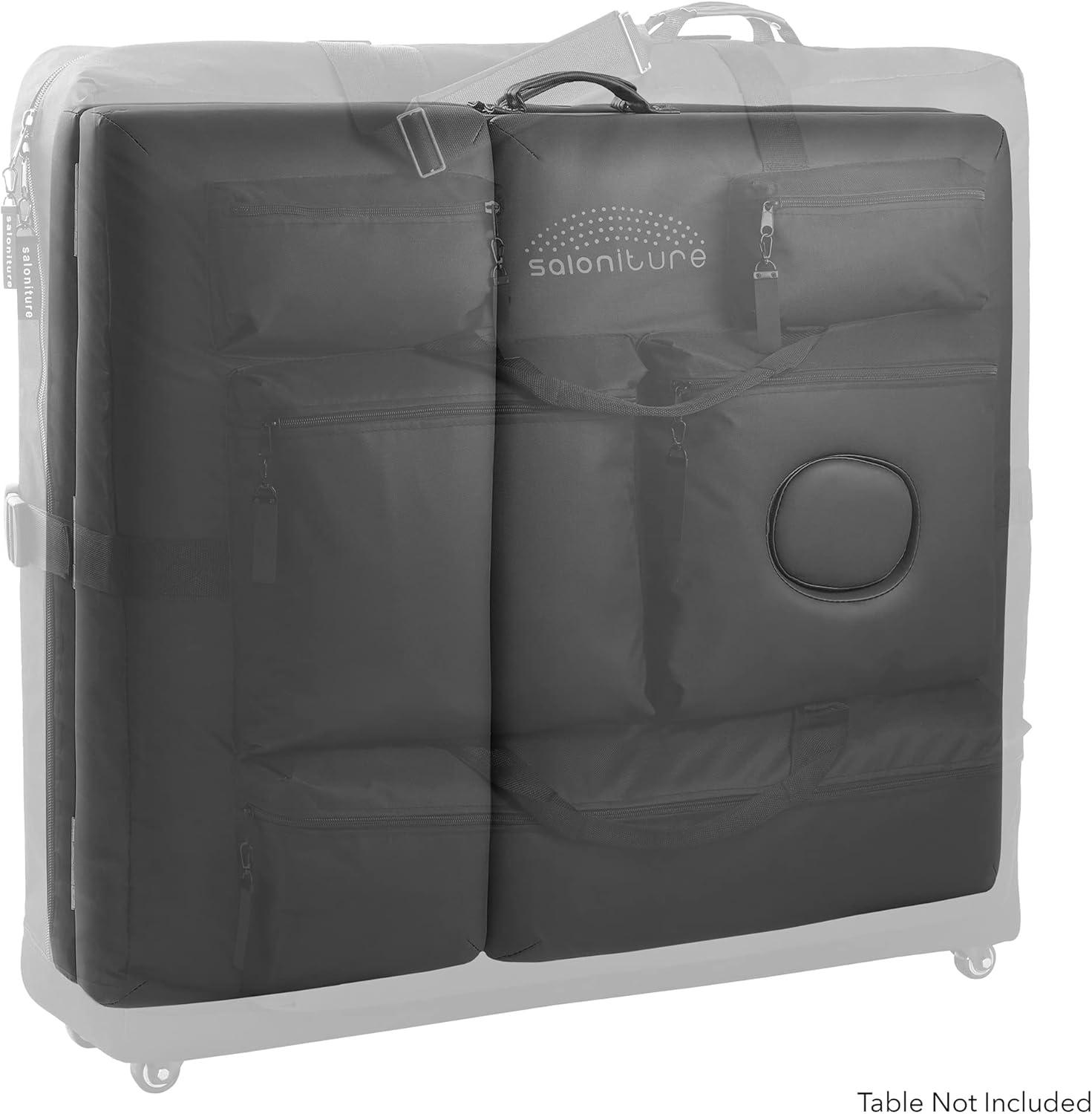 Saloniture Professional Universal Carry Case for Massage Table with Wheels - Black