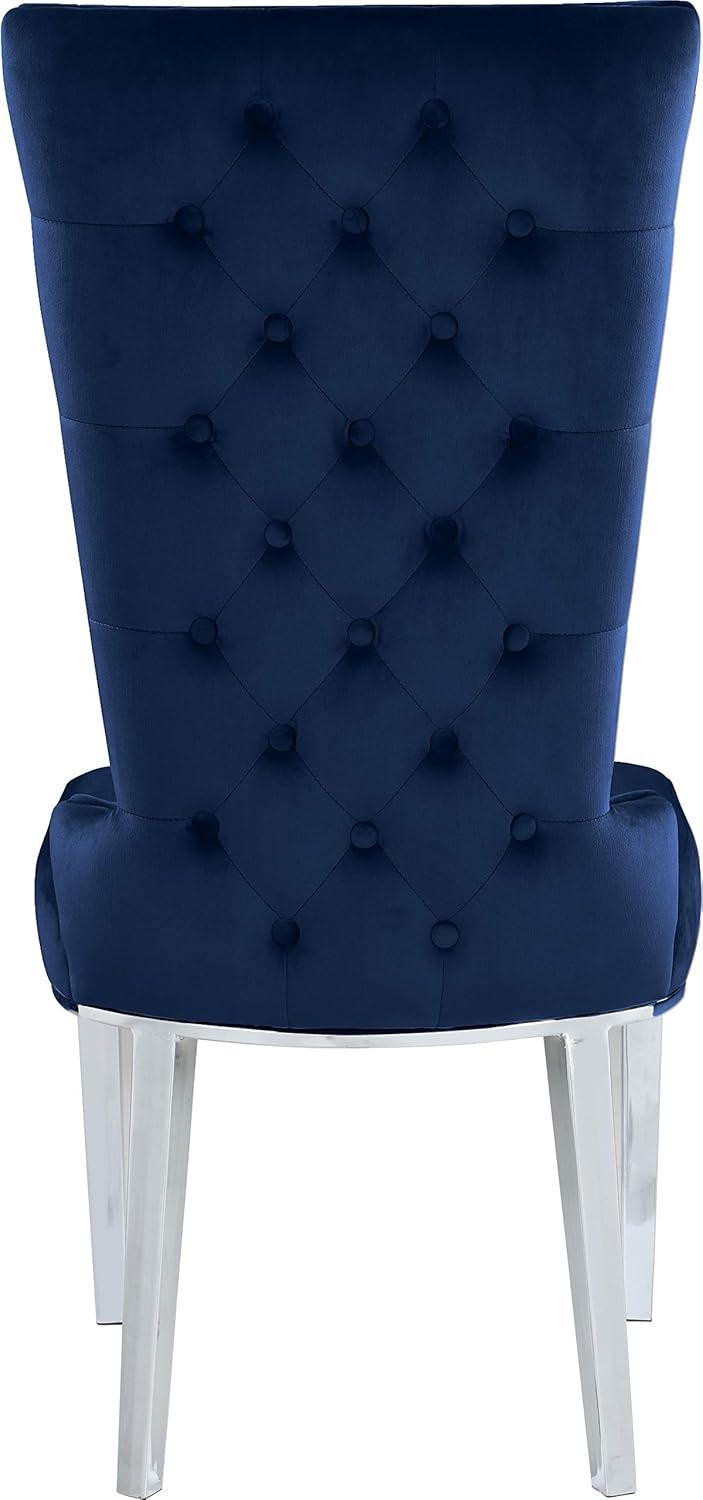 Meridian Furniture Serafina 20"H Velvet Dining Chair in Navy (Set of 2)