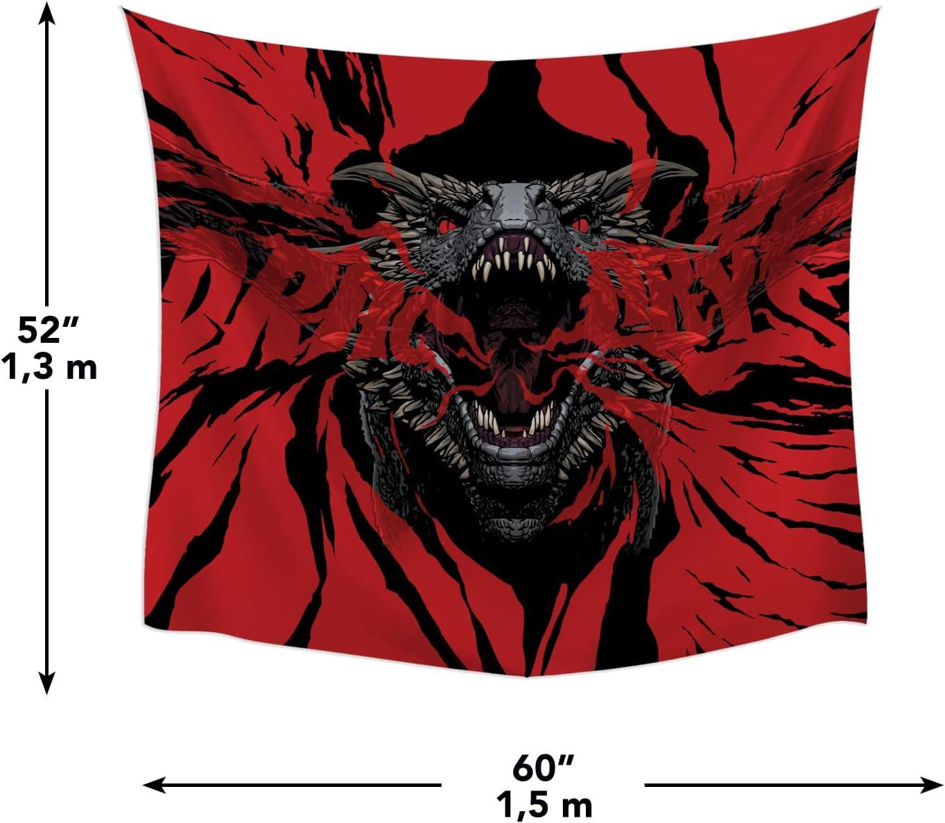 Game of Thrones Dragon Kids' Tapestry Black/Red - RoomMates: Polyester Self-Adhesive Wall Mural, Animal Icon, 60x52