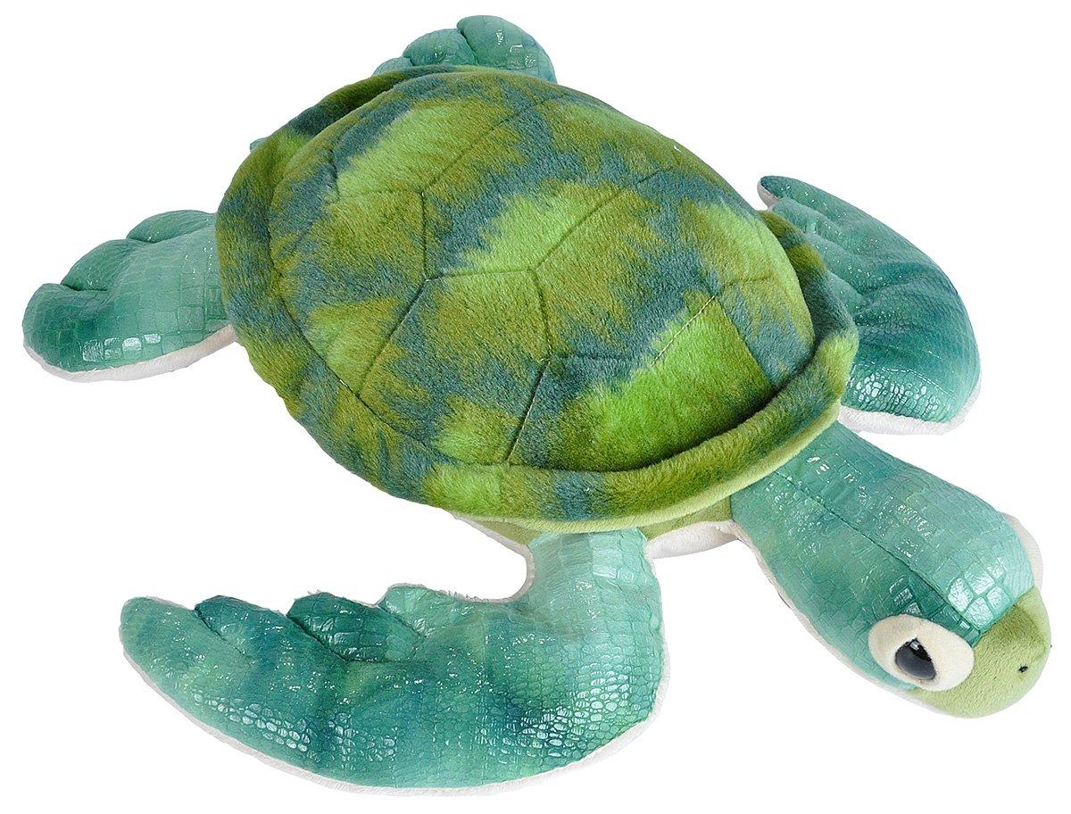 Wild Republic Living Ocean Green Sea Turtle Stuffed Animal, 20 Inches