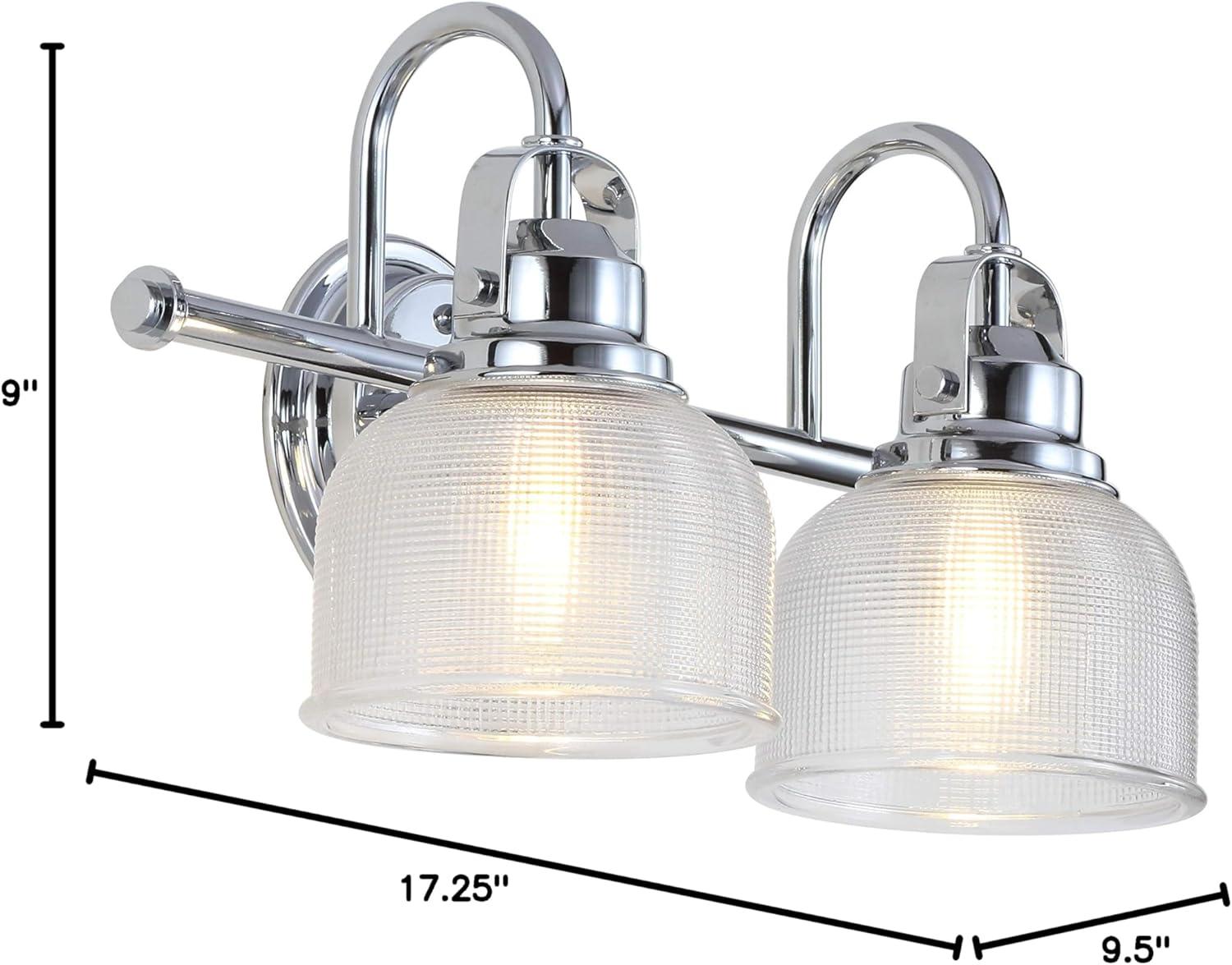17.25" Metal/Glass Vanity Wall Light, ETL Listed, Bright Bathroom Fixture - JONATHAN Y