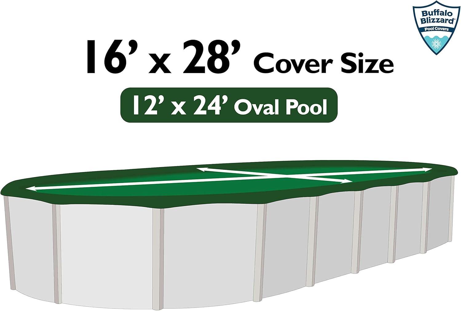 Green Oval Above-Ground Pool Winter Cover with Rip-Proof Technology