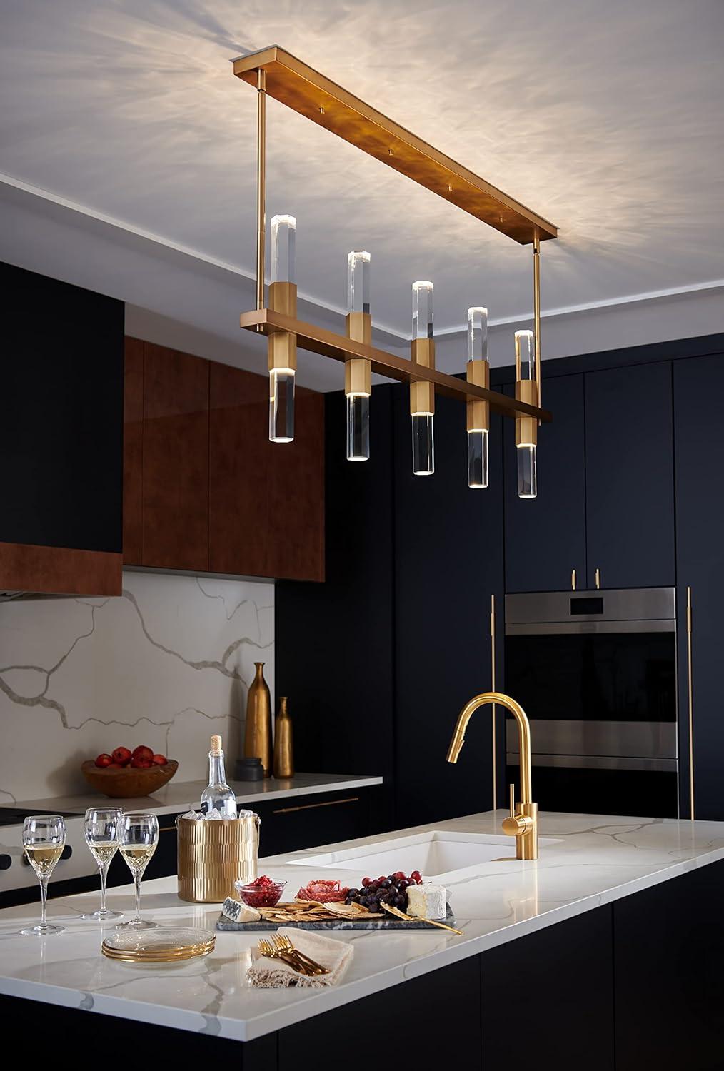 Fredrick Ramond Cecily 10-Light Linear Pendant with Faceted Crystal Rods