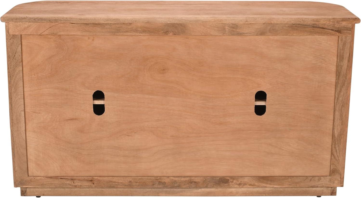 Jofran Breck Solid Wood 60" Mid-Century Modern Curved Sideboard Bar Storage Cabinet