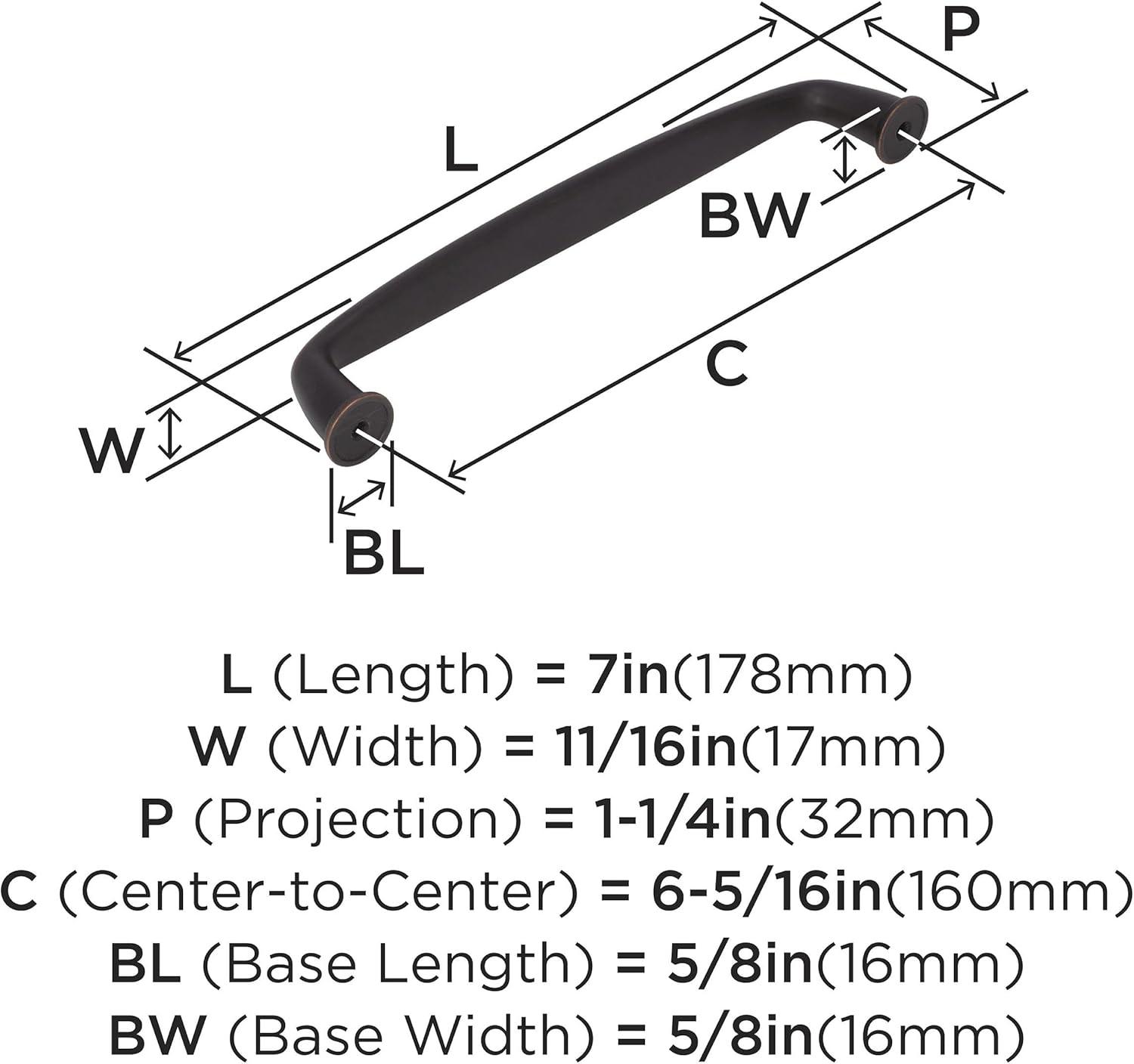 Amerock Kane 6-5/16 inch (160mm) Center-to-Center Oil-Rubbed Bronze Cabinet Pull