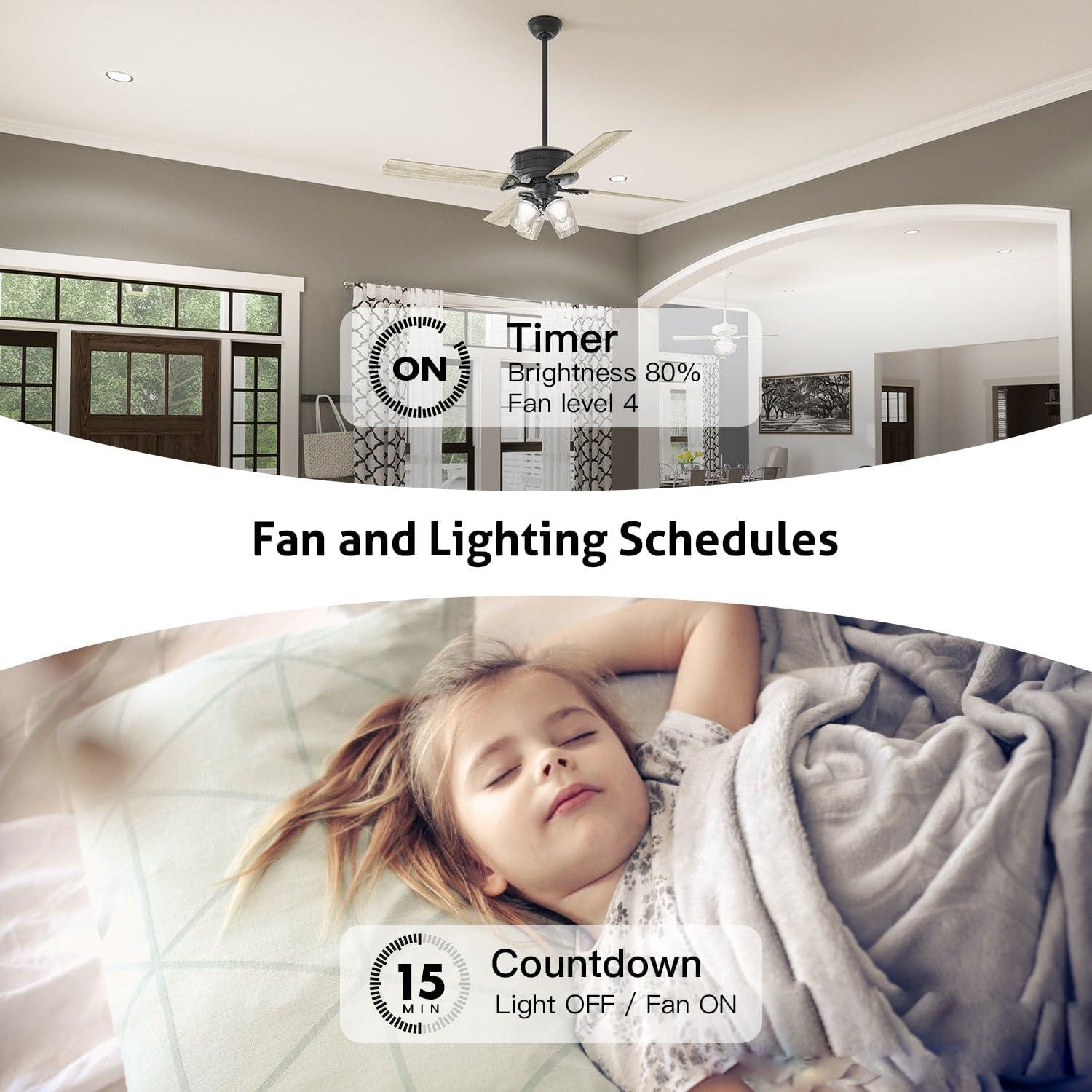 Smart White Ceiling Fan and Light Dimmer Switch