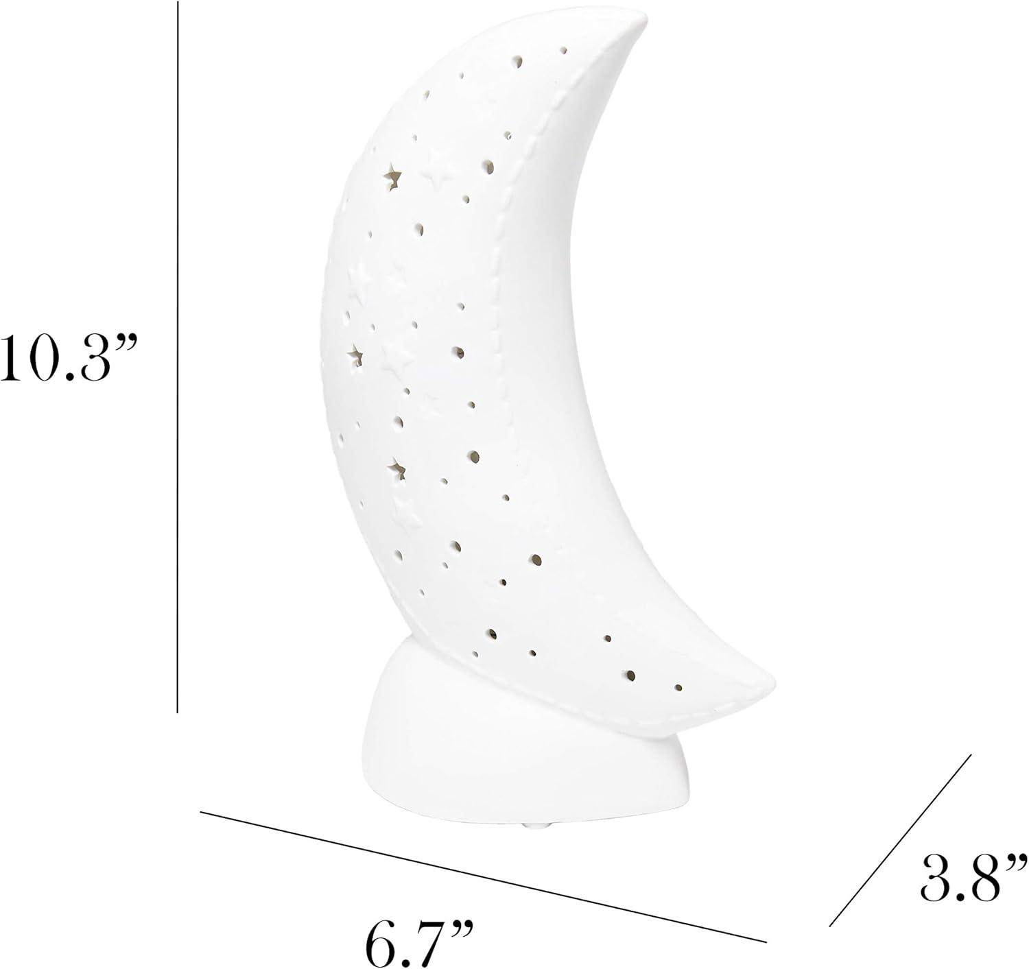 Porcelain Moon Shaped Table Lamp White - Simple Designs: Ceramic, ETL Listed, No Assembly Required