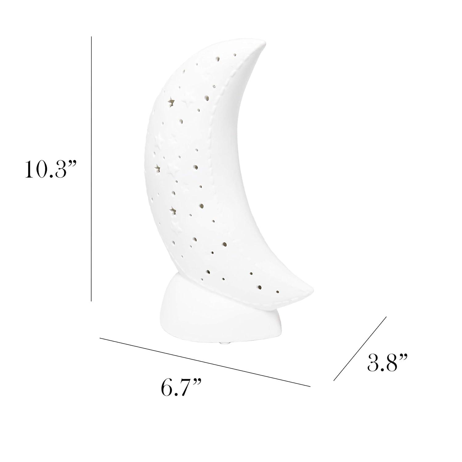 Porcelain Moon Shaped Table Lamp White - Simple Designs: Ceramic, ETL Listed, No Assembly Required