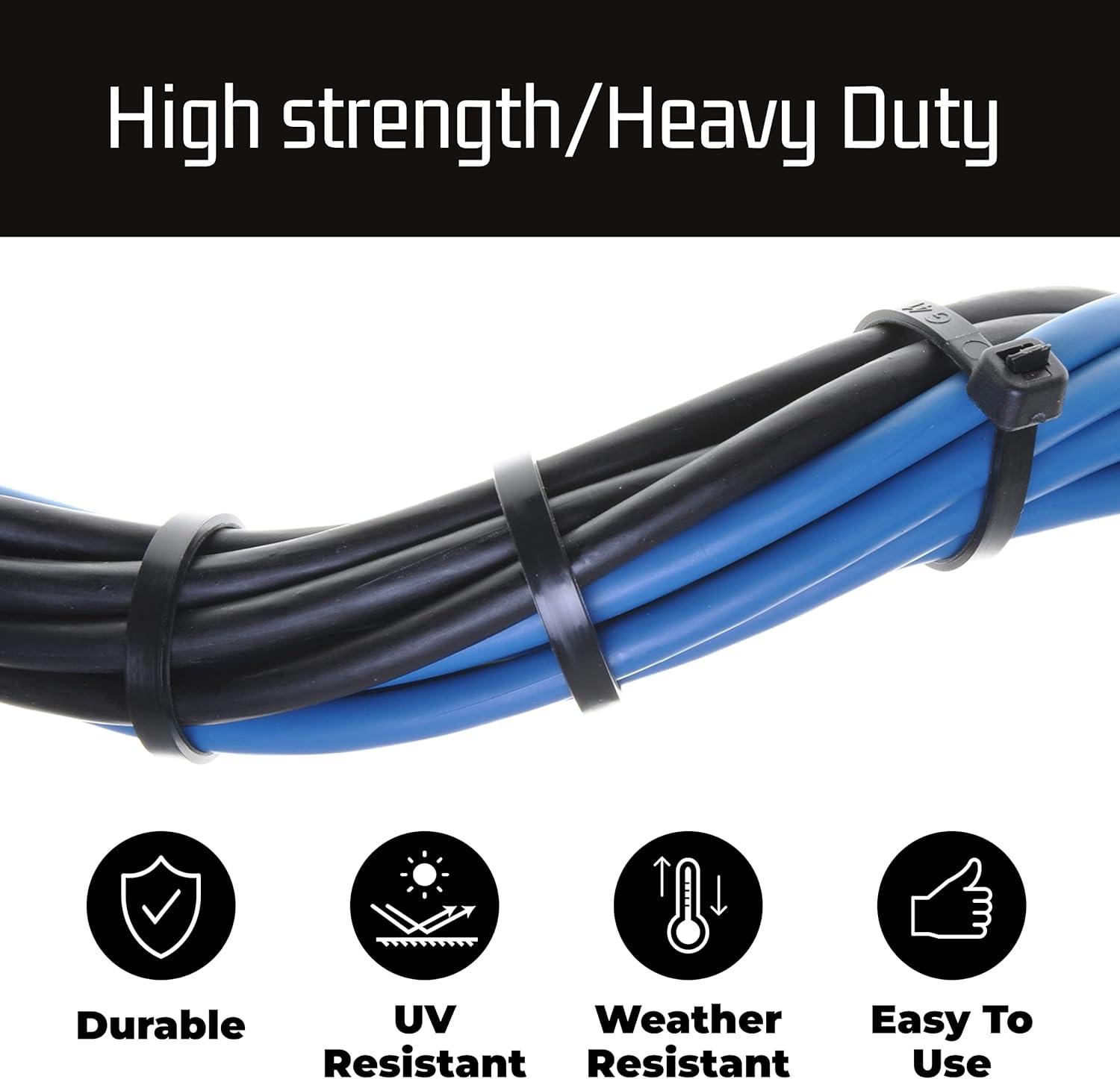 Bolt Dropper Zip Tie Kit 4" 6" 8" Black White 18lb To 50lb Tensile Strength 400 Pack