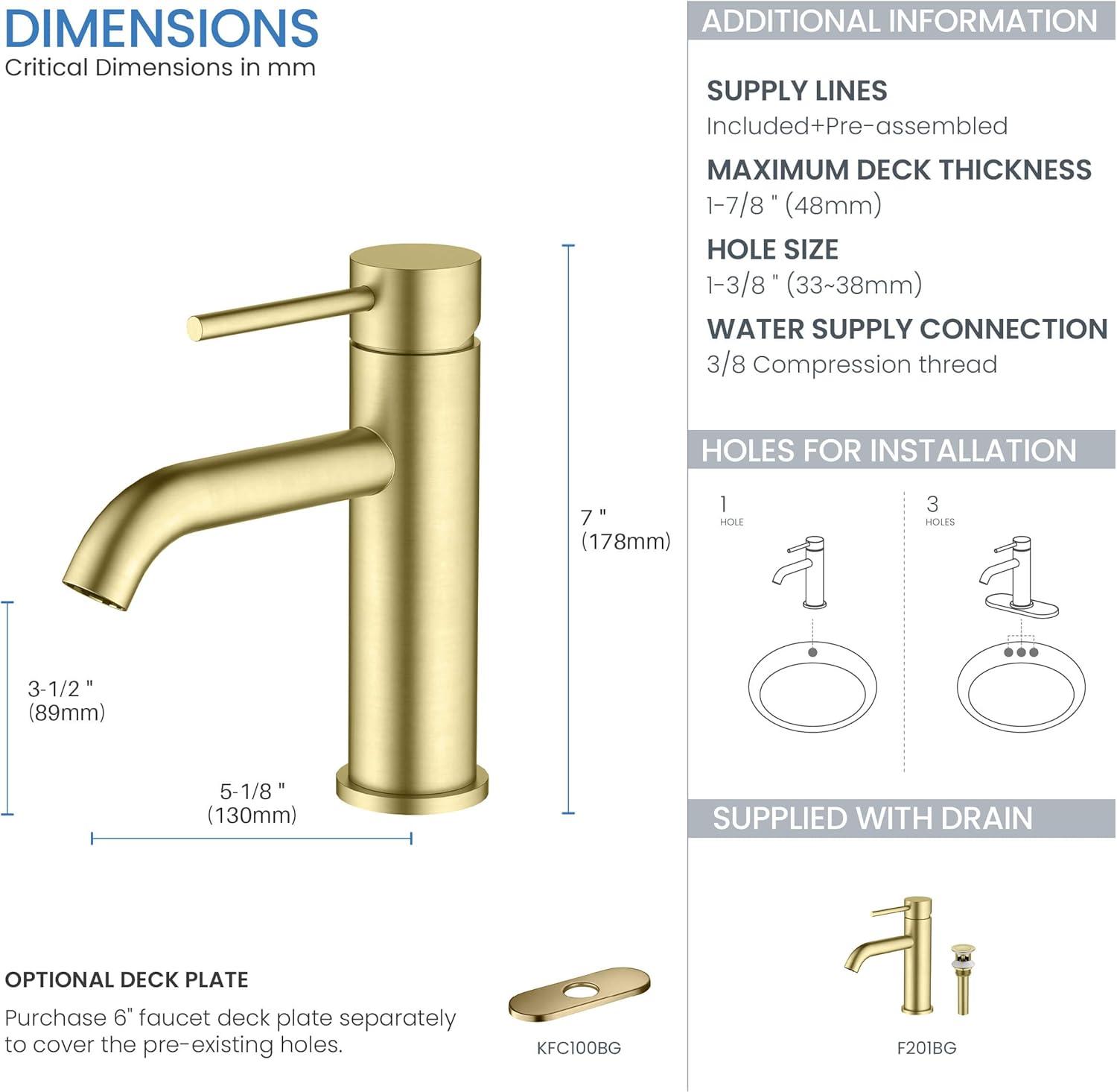 Modern Bathroom Vanity Sink Single Hole Faucet