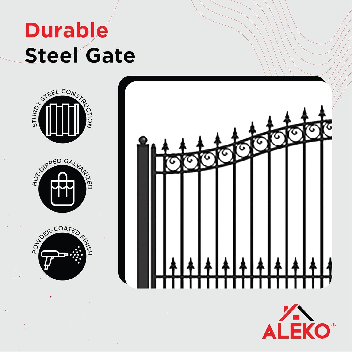 ALEKO Prague Black Metal Gate