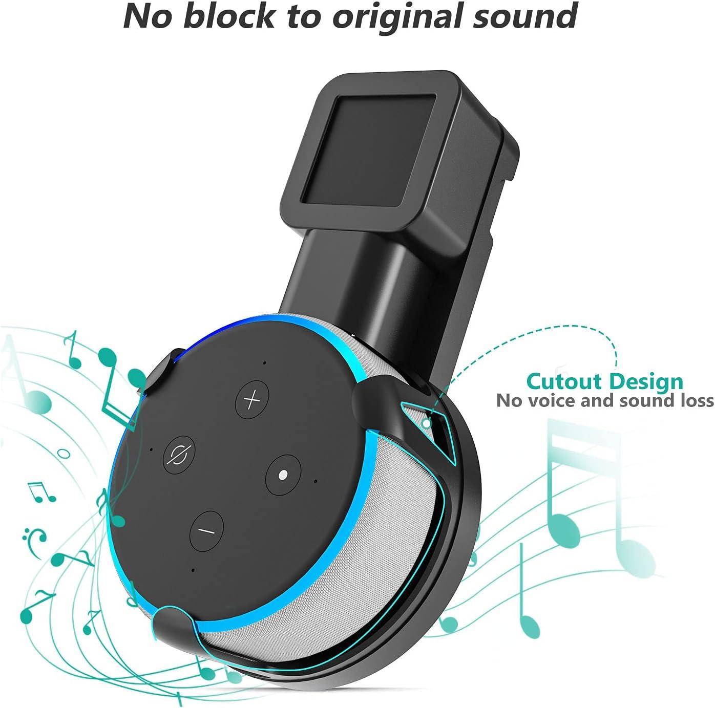 Black Wall Mount Holder for Echo Dot 3rd Gen with Cable Management